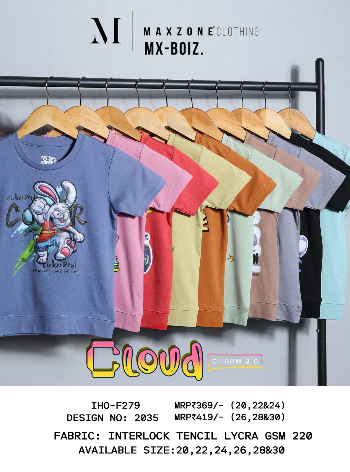 220 Gsm Iho F 279 Maxzone Clothing Tencil Lycra Boys Tshirt Supplier