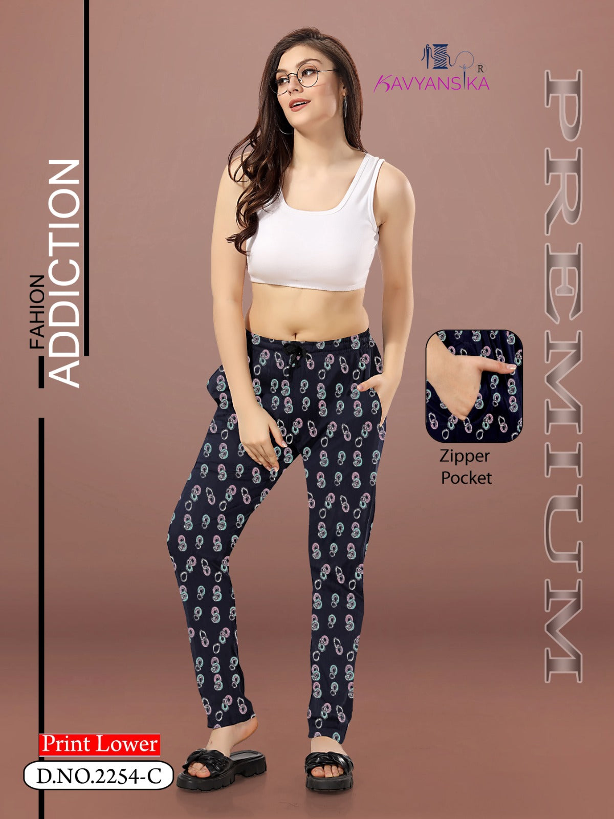 2254 Kavyansika Hosiery Cotton Women Night Lower Exporter Ahmedabad