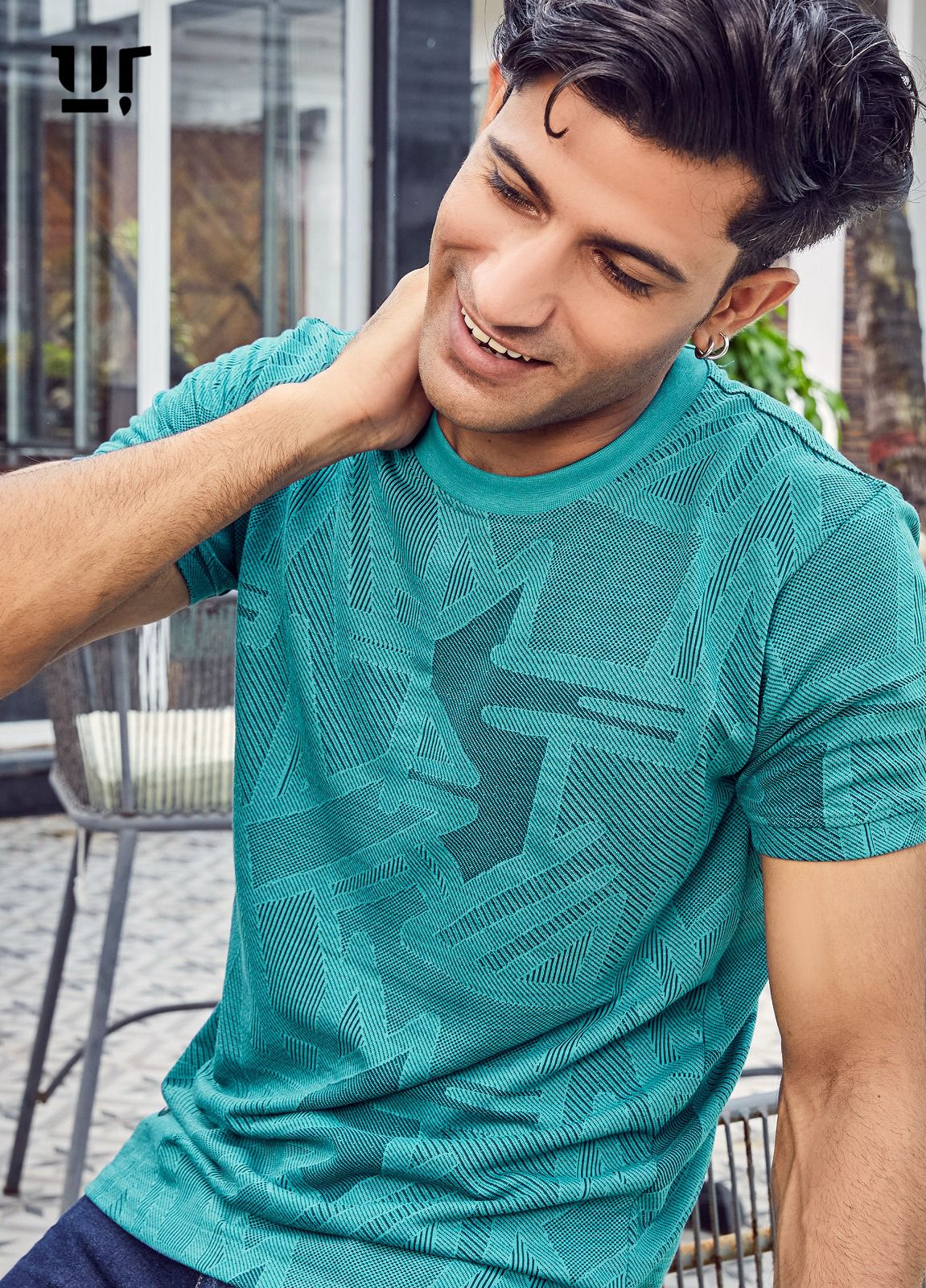 240 Gsm Style No 708-715 Urbanrise Jacquard Knit Mens Tshirts Exporter Ahmedabad