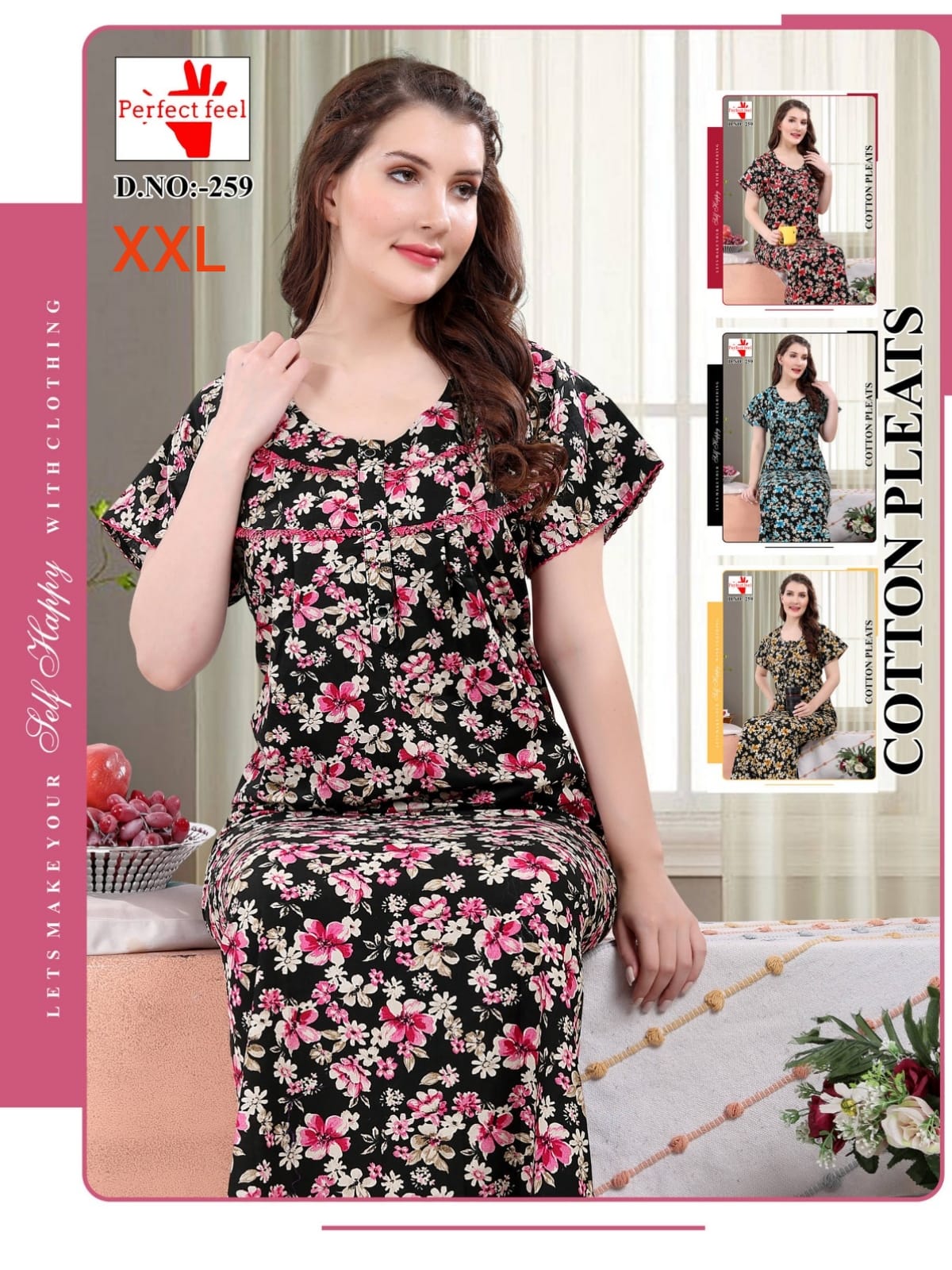 259 Perfect Feel Cotton Night Gowns Manufacturer