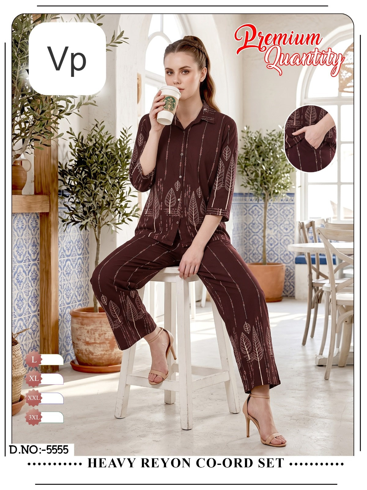 2809 Design 5555 Vp Rayon 22Kg Co Ord Set Wholesaler India