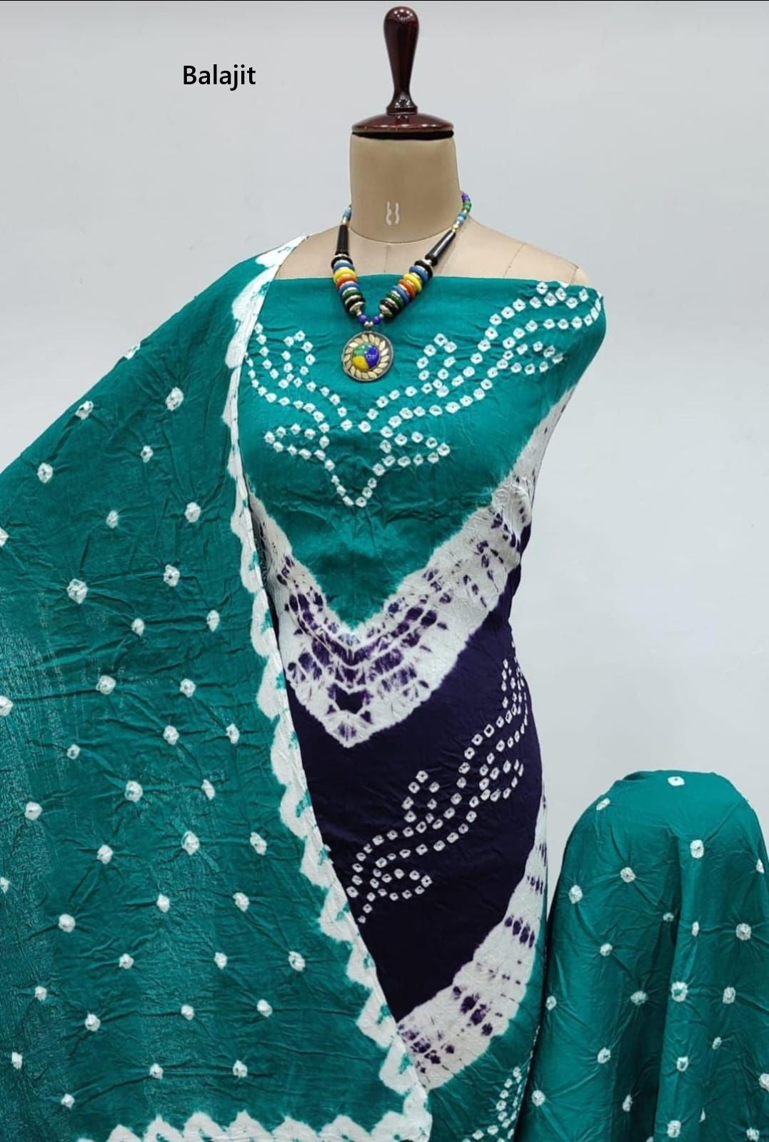 2D Multi Colours Balajit Satin Cotton Salwar Suits Exporter Gujarat