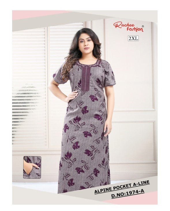 2Xl A-Line Ruchee Fashion Night Gowns Supplier