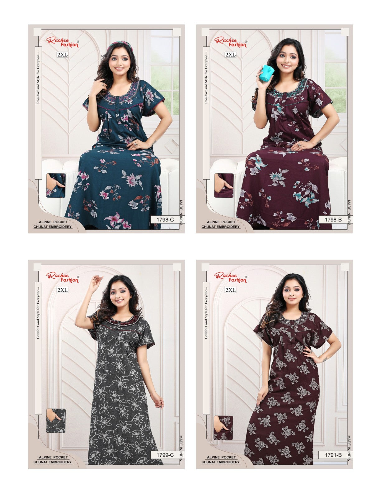 2Xl Alpine Ruchee Fashion Night Gowns Manufacturer