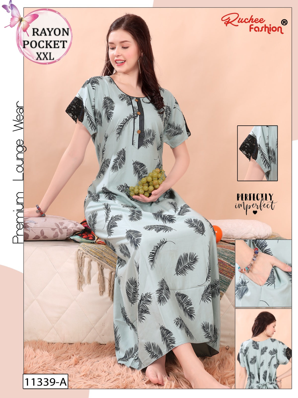 2Xl Size Ruchee Fashion Night Gowns Wholesale Price