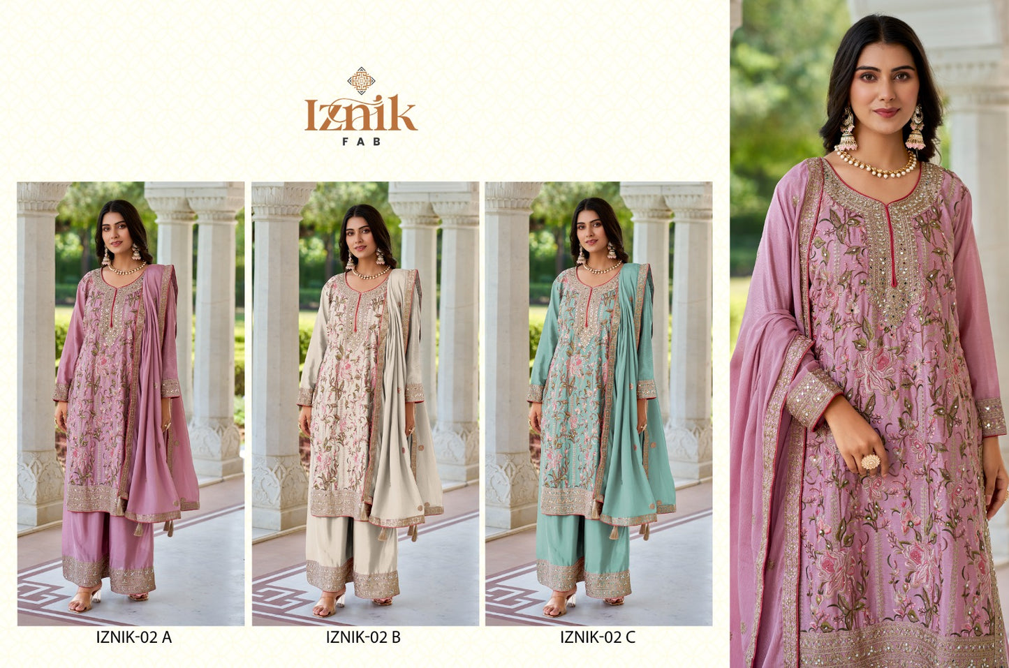 2 Iznik Chinon Pakistani Readymade Suits Exporter Gujarat