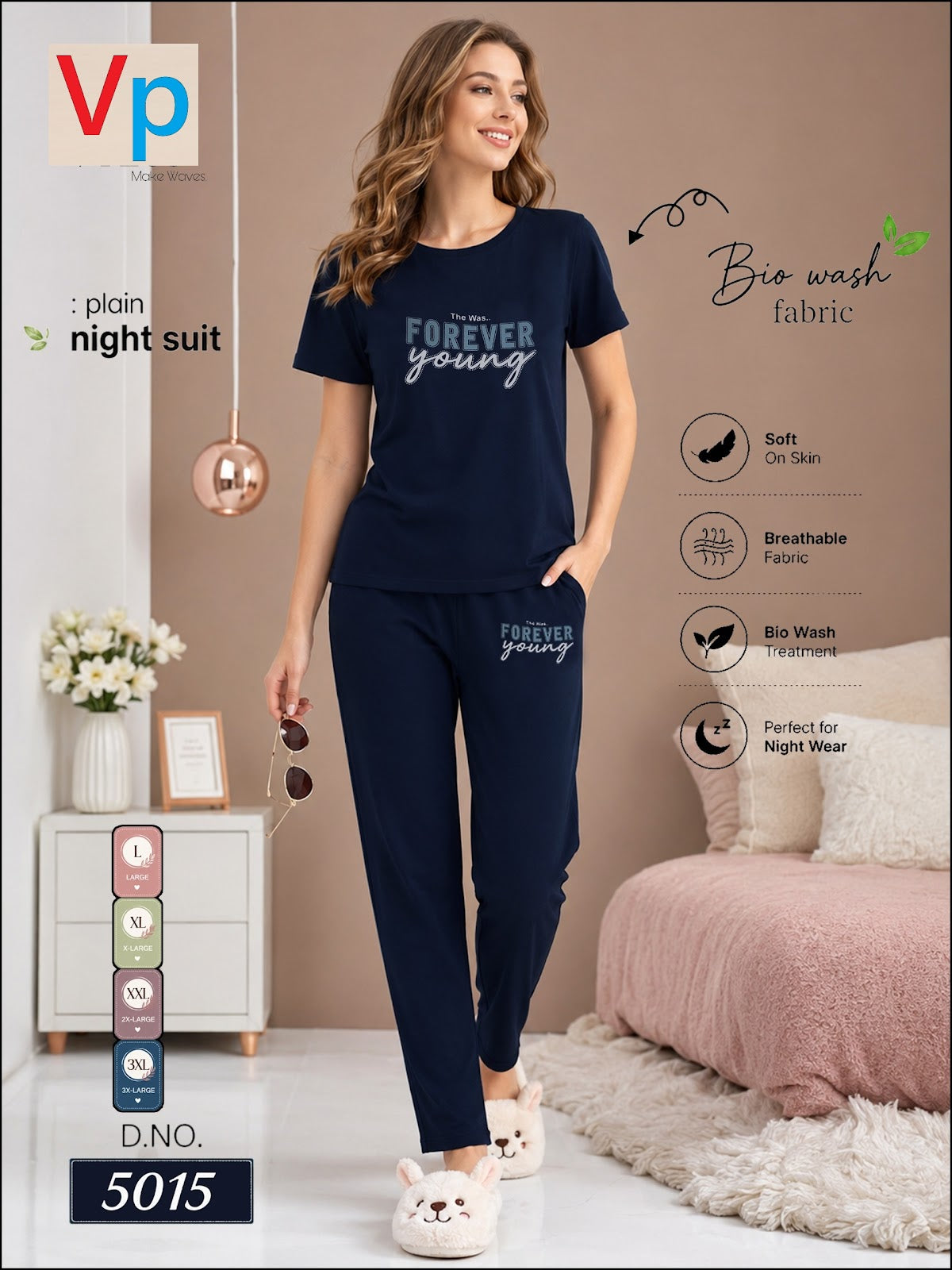 300626 Dno 5015 Vp Hosiery Cotton Pyjama Night Suits Manufacturer India