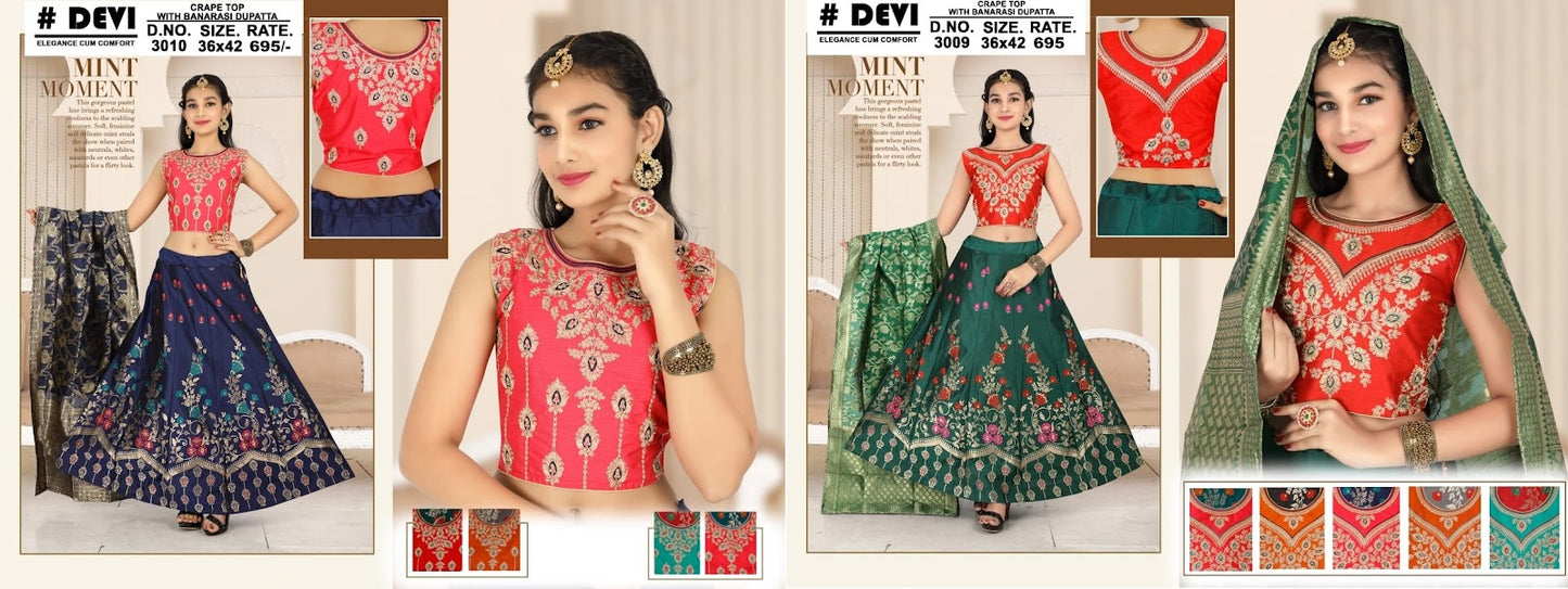 3009-3010 Dt Devi Silk Girls Western Pair