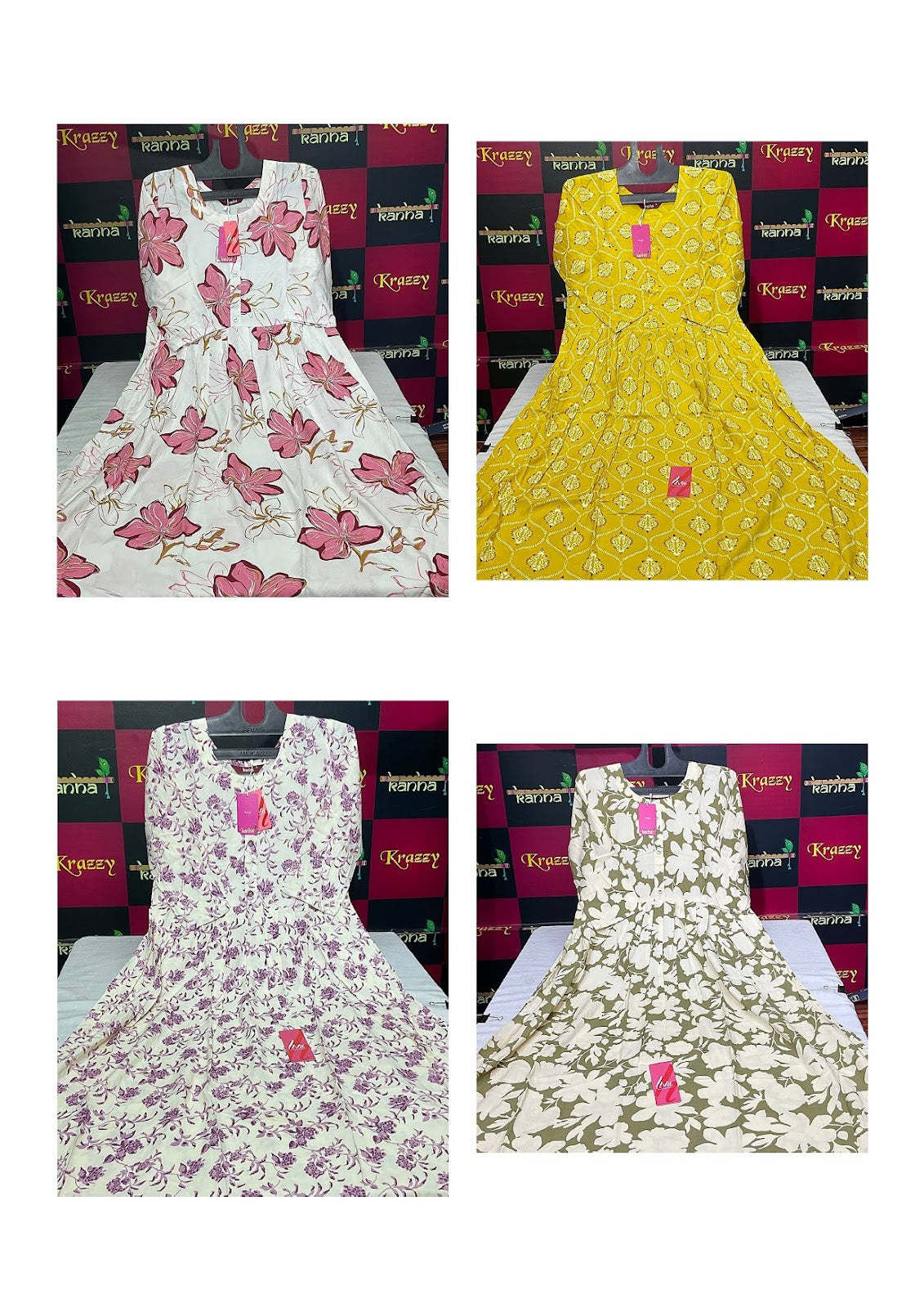 310125 Super Kanha Reyon Kurti With Pocket Wholesale Price