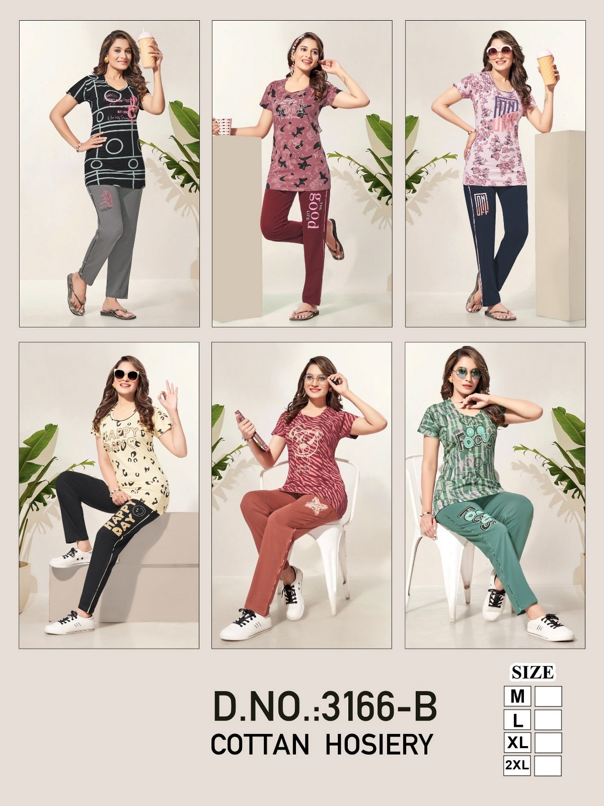 3166 B Wld Hosiery Cotton Pyjama Night Suits Manufacturer Gujarat