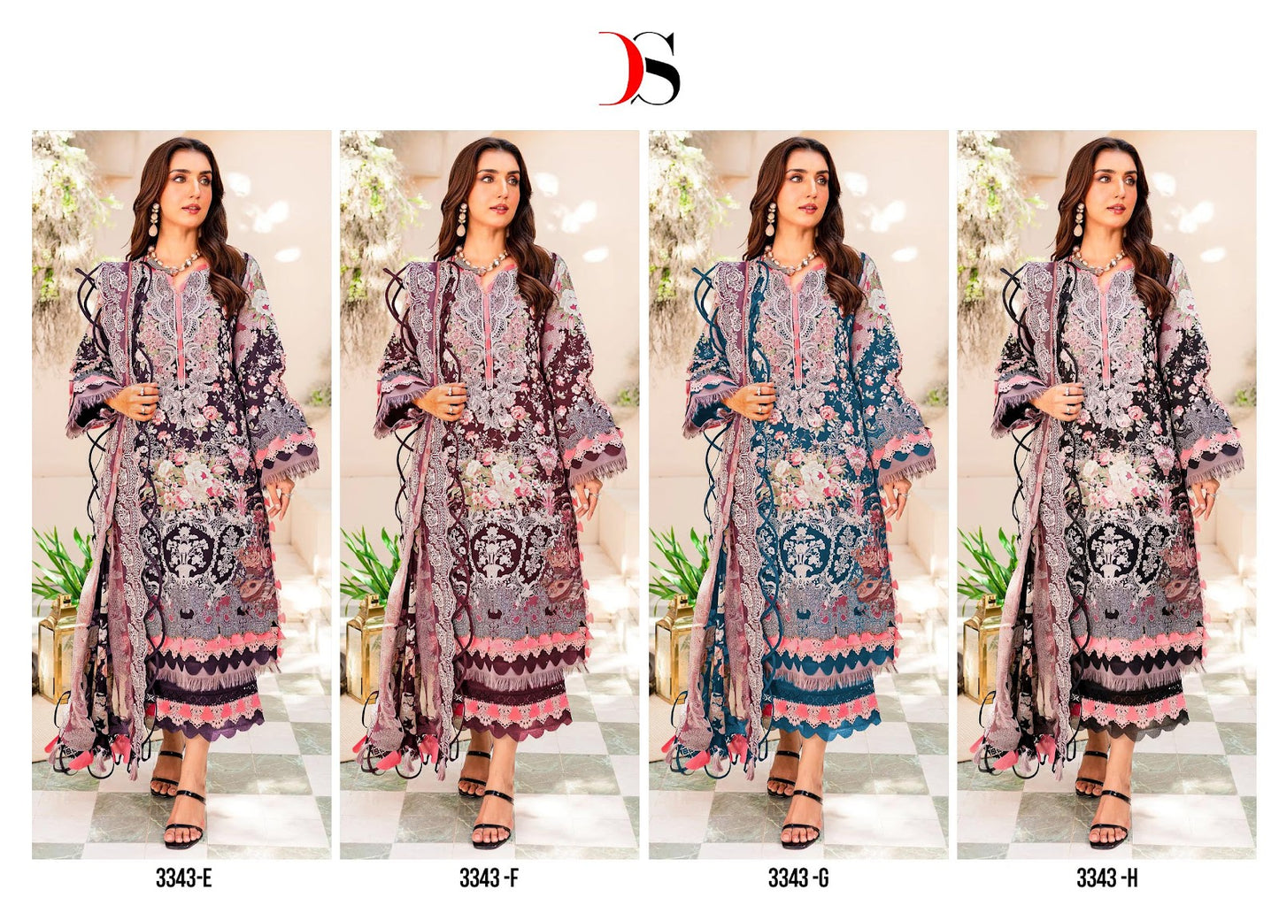 3343 Efgh Deepsy Cotton Pakistani Patch Work Suits Manufacturer