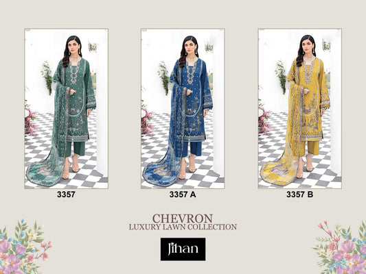 3357 Jihan Lawn Cotton Pakistani Patch Work Suits