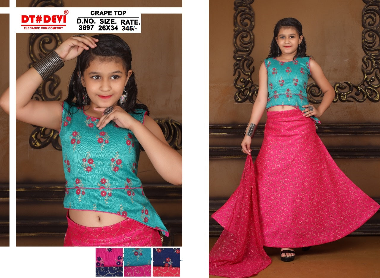 3697 Dt Devi Silk Girls Western Pair