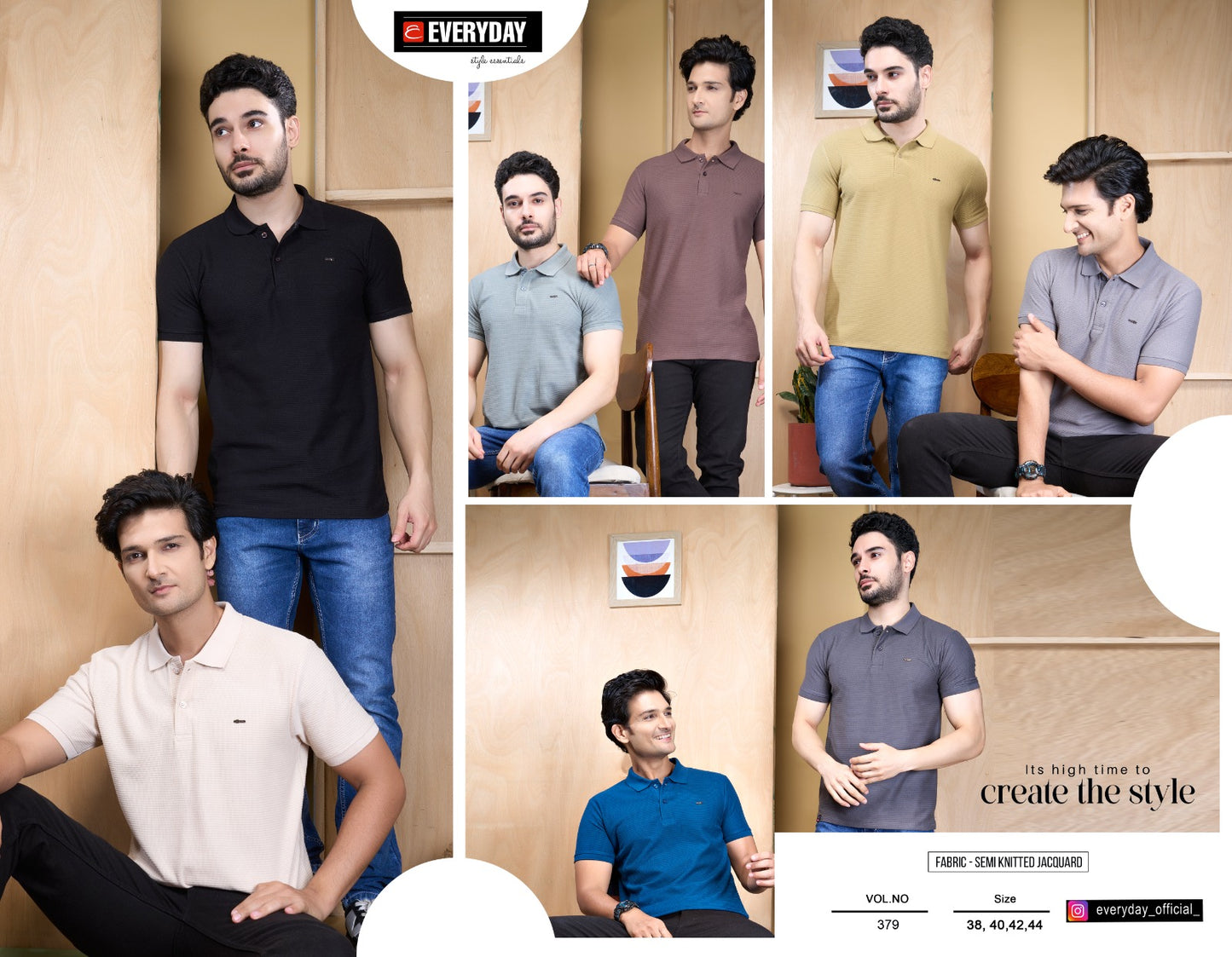 379 Everyday Jacquard Knit Mens Tshirts Manufacturer