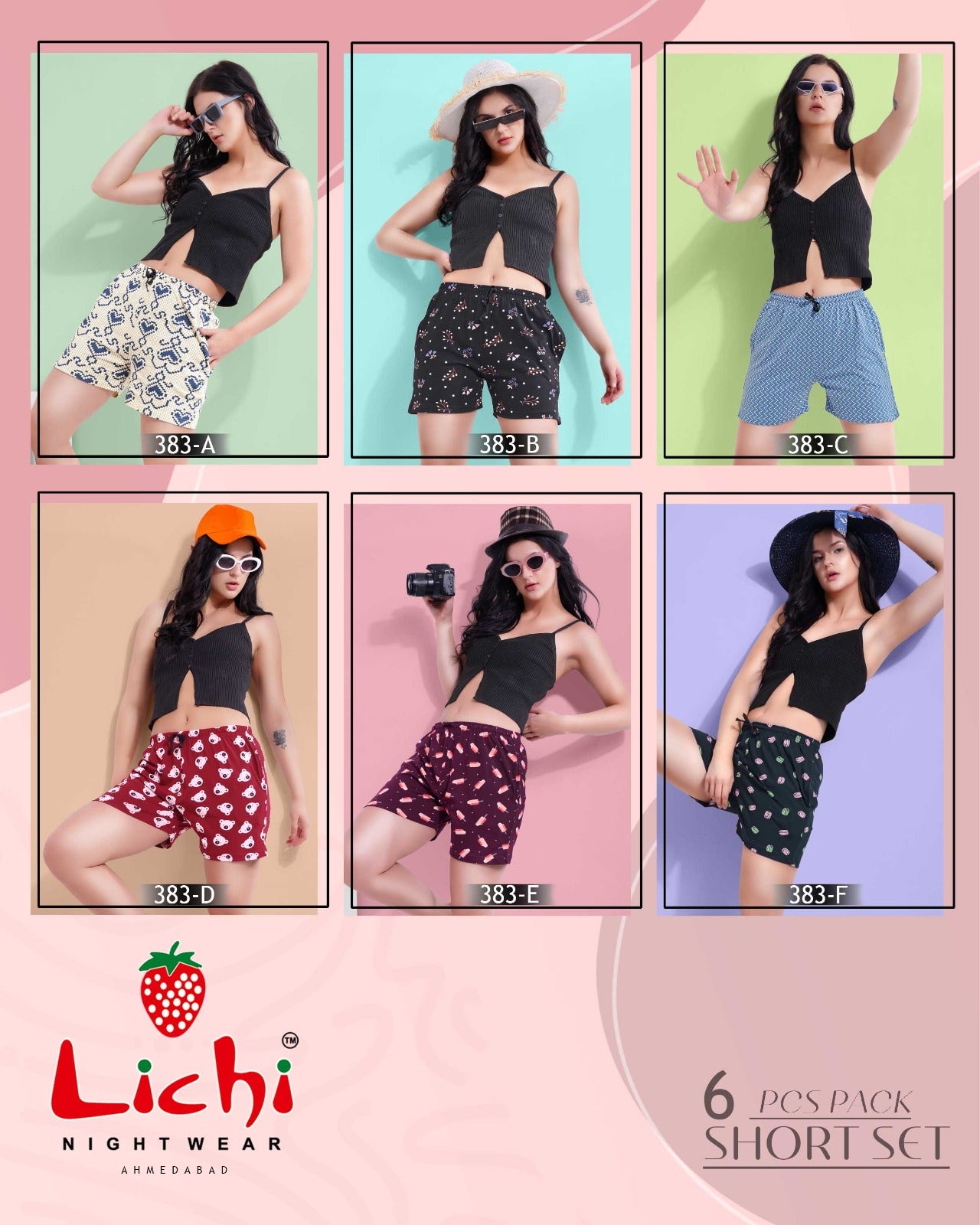 383 Lichi Hosiery Cotton Women Shorts Exporter Gujarat