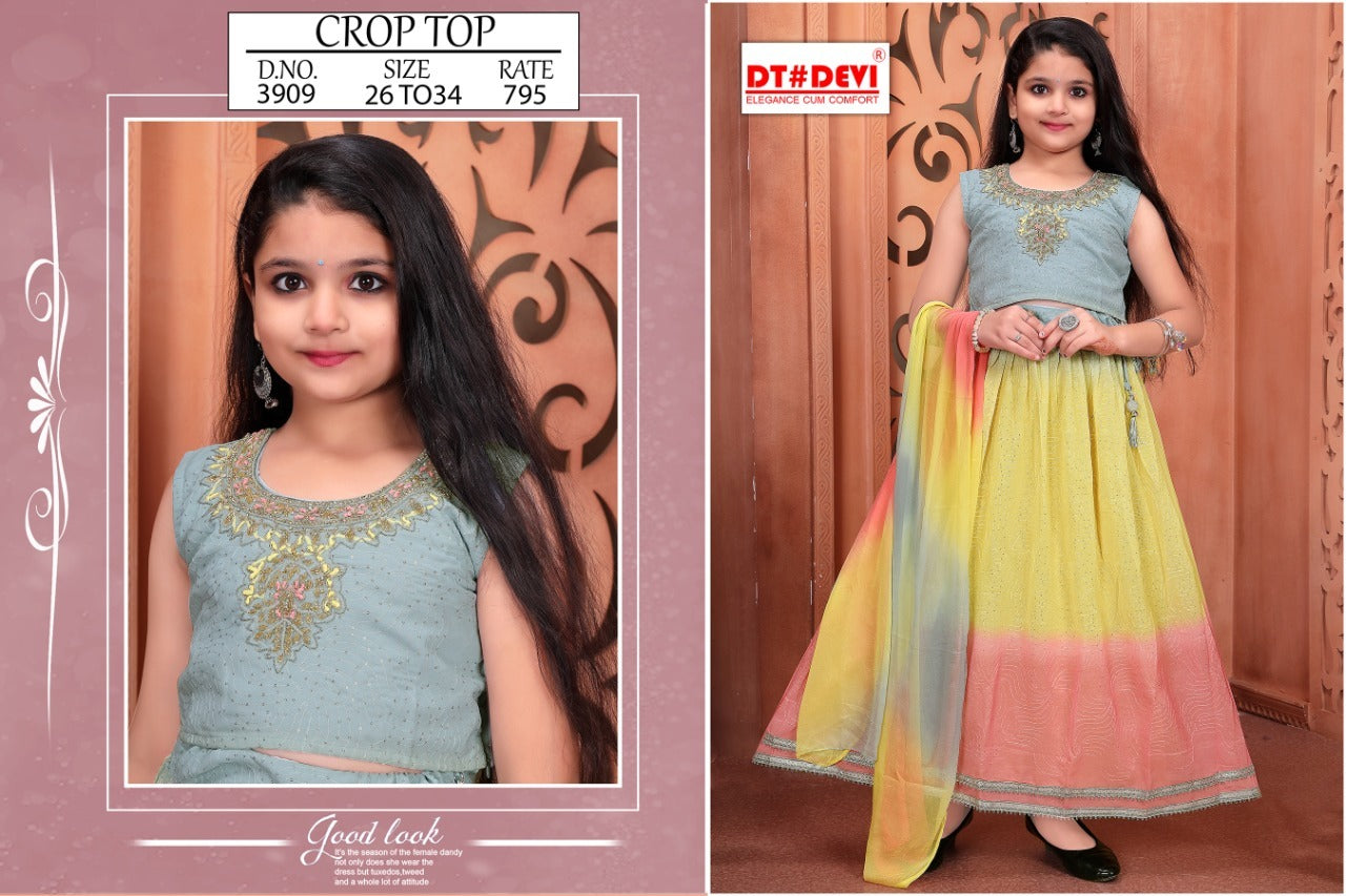 3909 Dt Devi Georgette Girls Western Pair