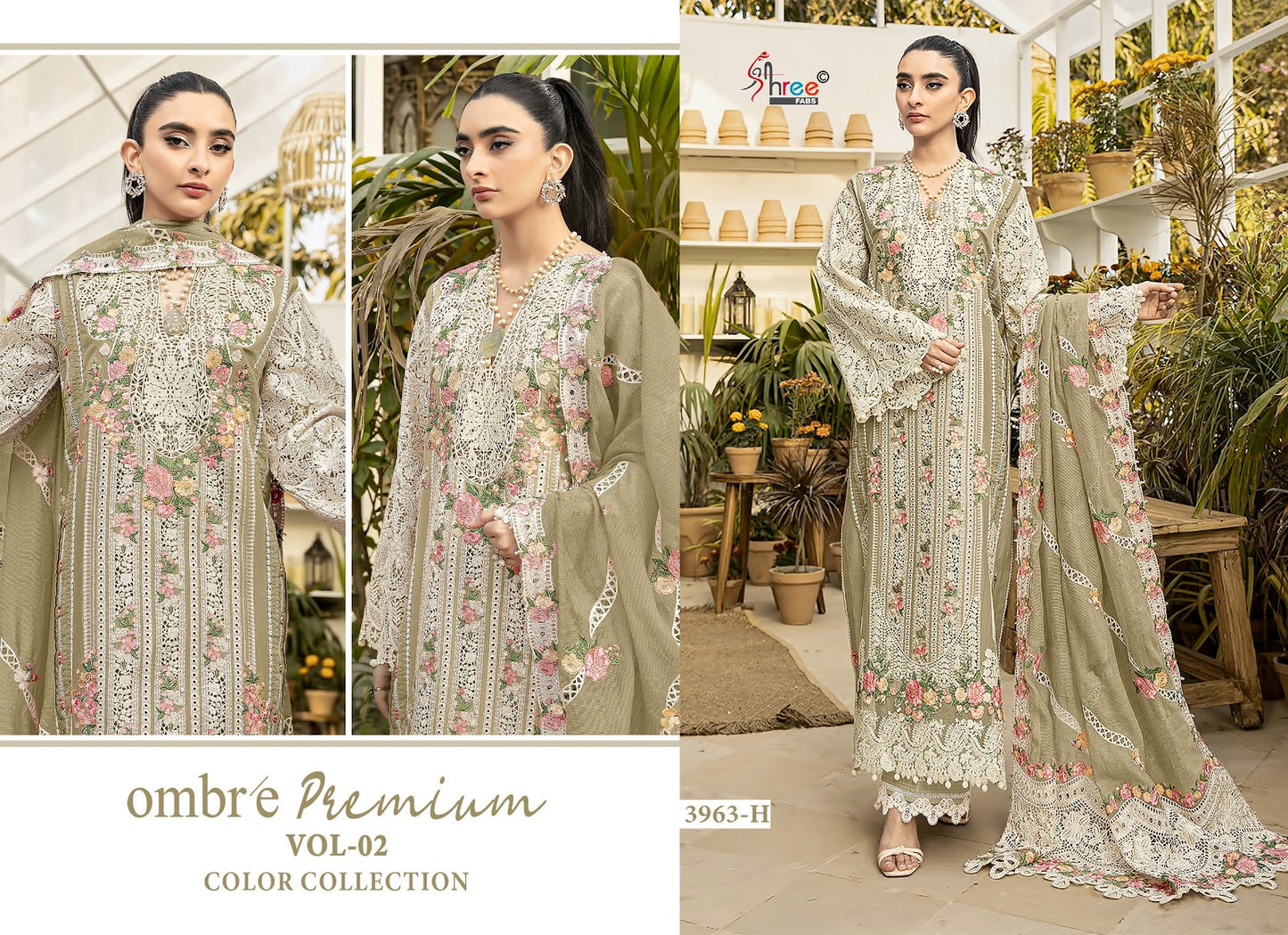 3963 Efgh Ombre Premium Vol 2 Color Collection Shree Fabs Cotton Pakistani Salwar Suits Manufacturer India