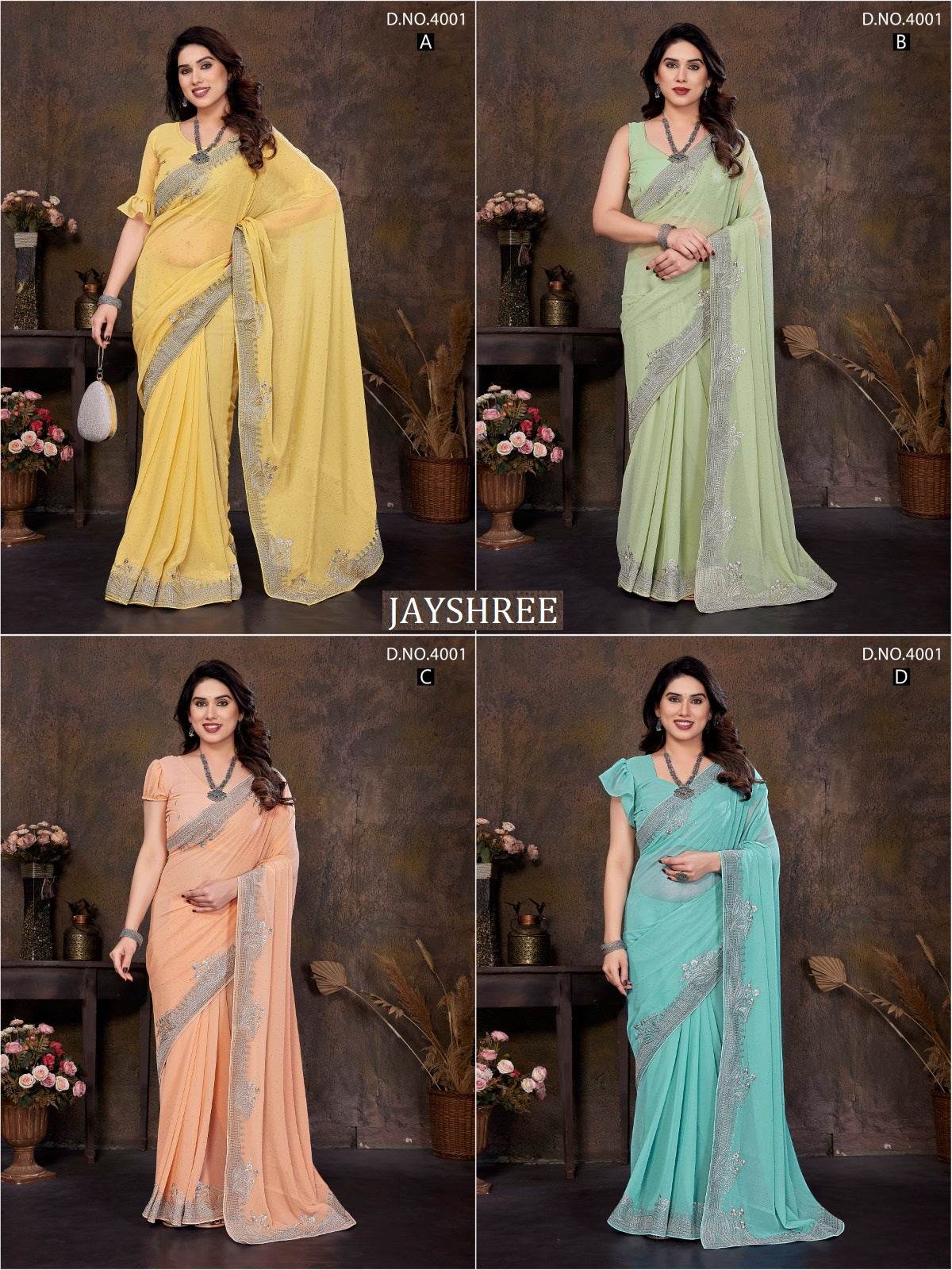 4001 Abcd Jayshree Georgette Sarees Wholesale