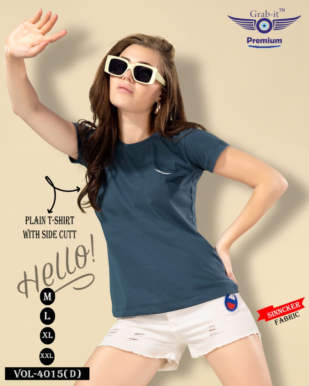 4015 D Grab It Sinker Women Tshirt Manufacturer