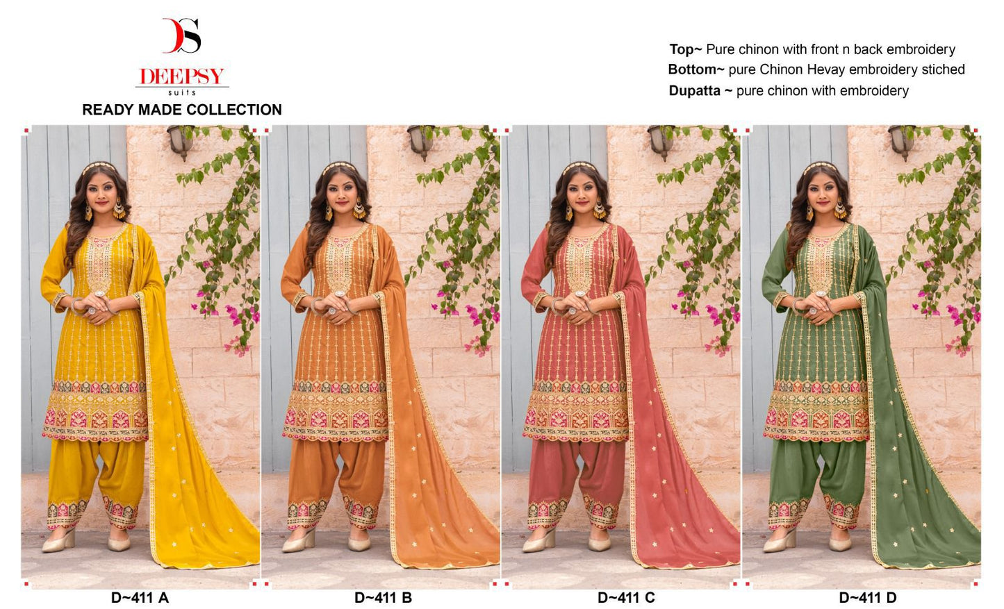 411 Deepsy Chinon Pakistani Readymade Suits