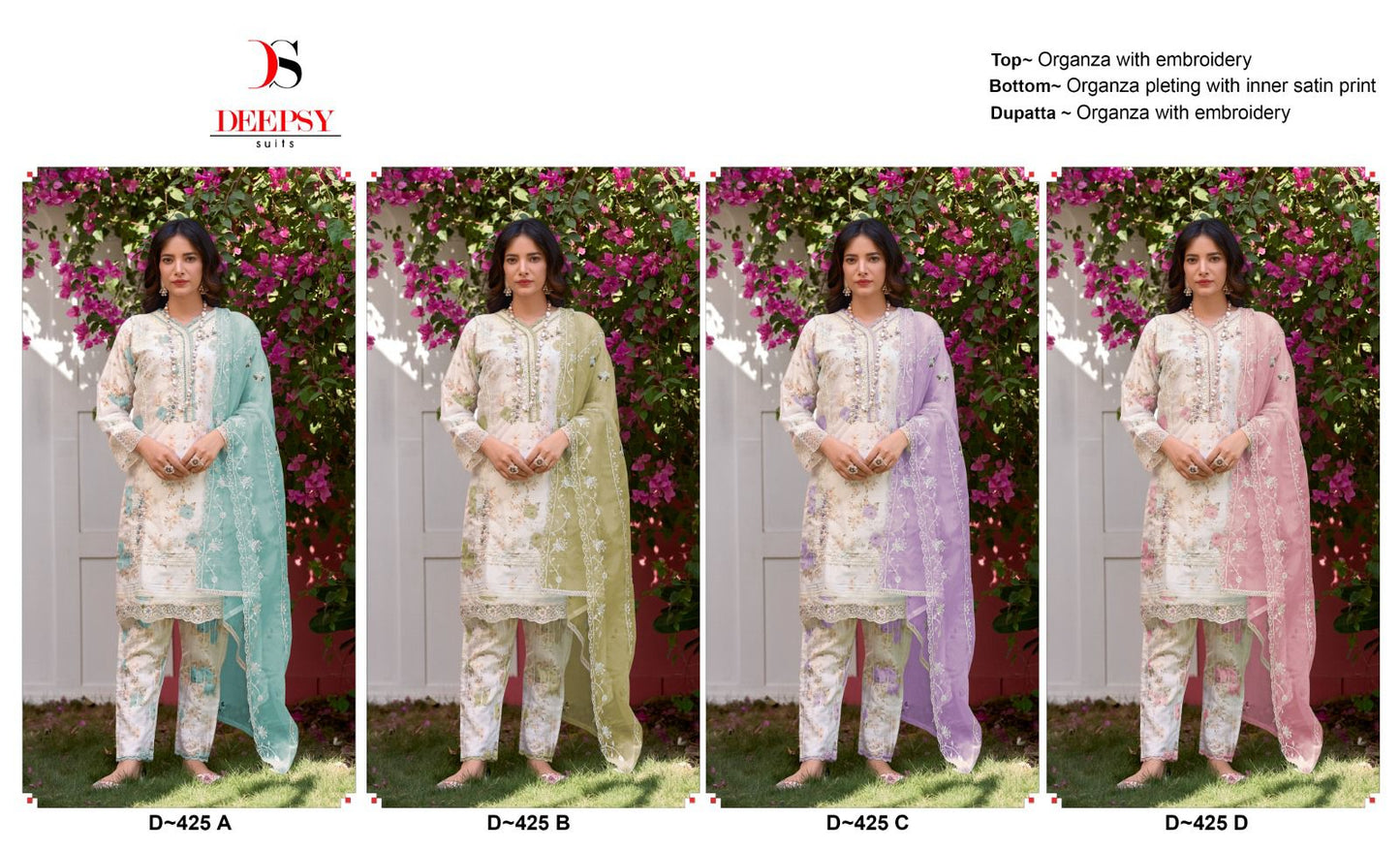 425 Deepsy Organza Pakistani Readymade Suits Supplier Ahmedabad