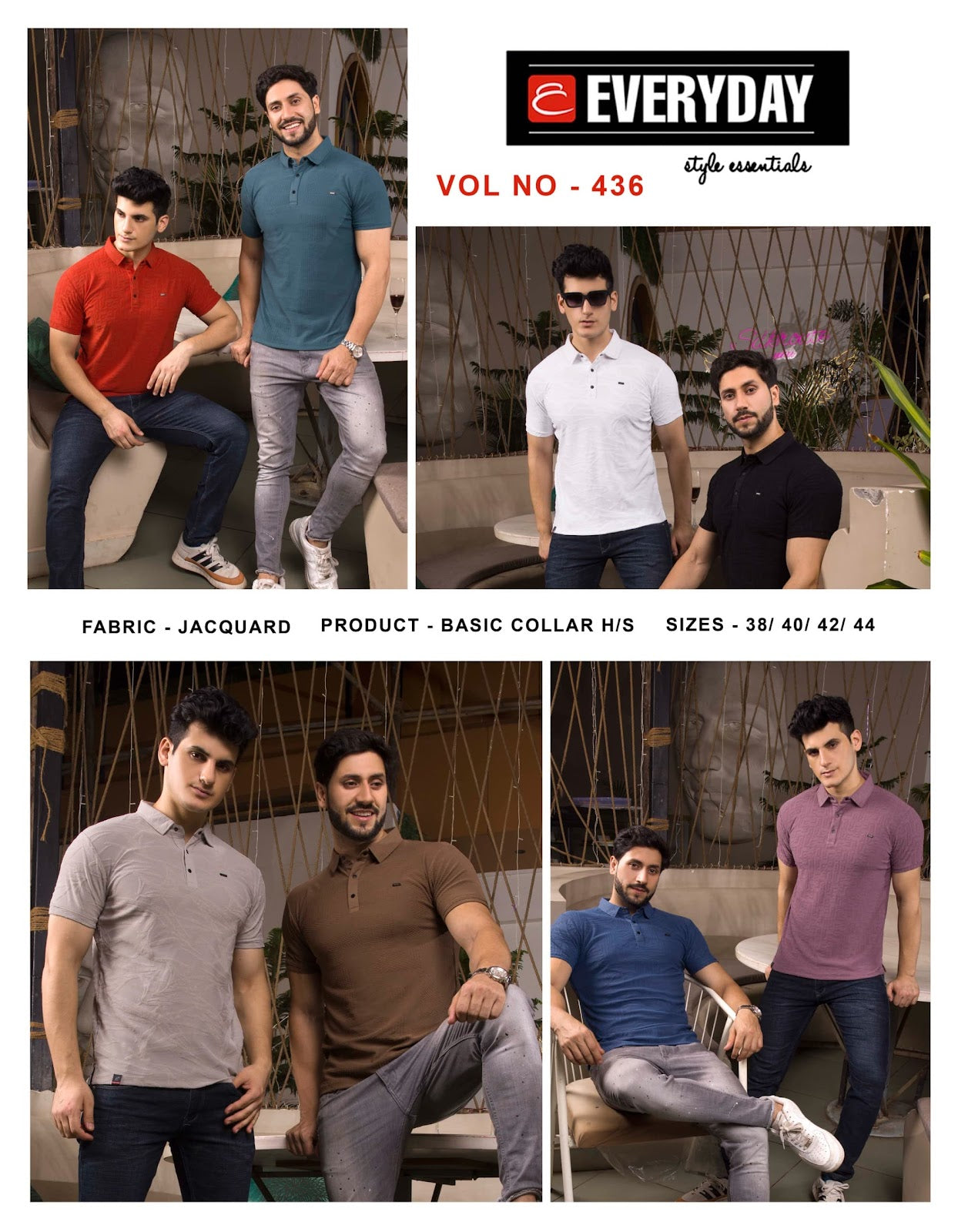 436 Everyday Jacquard Mens Tshirts Supplier India