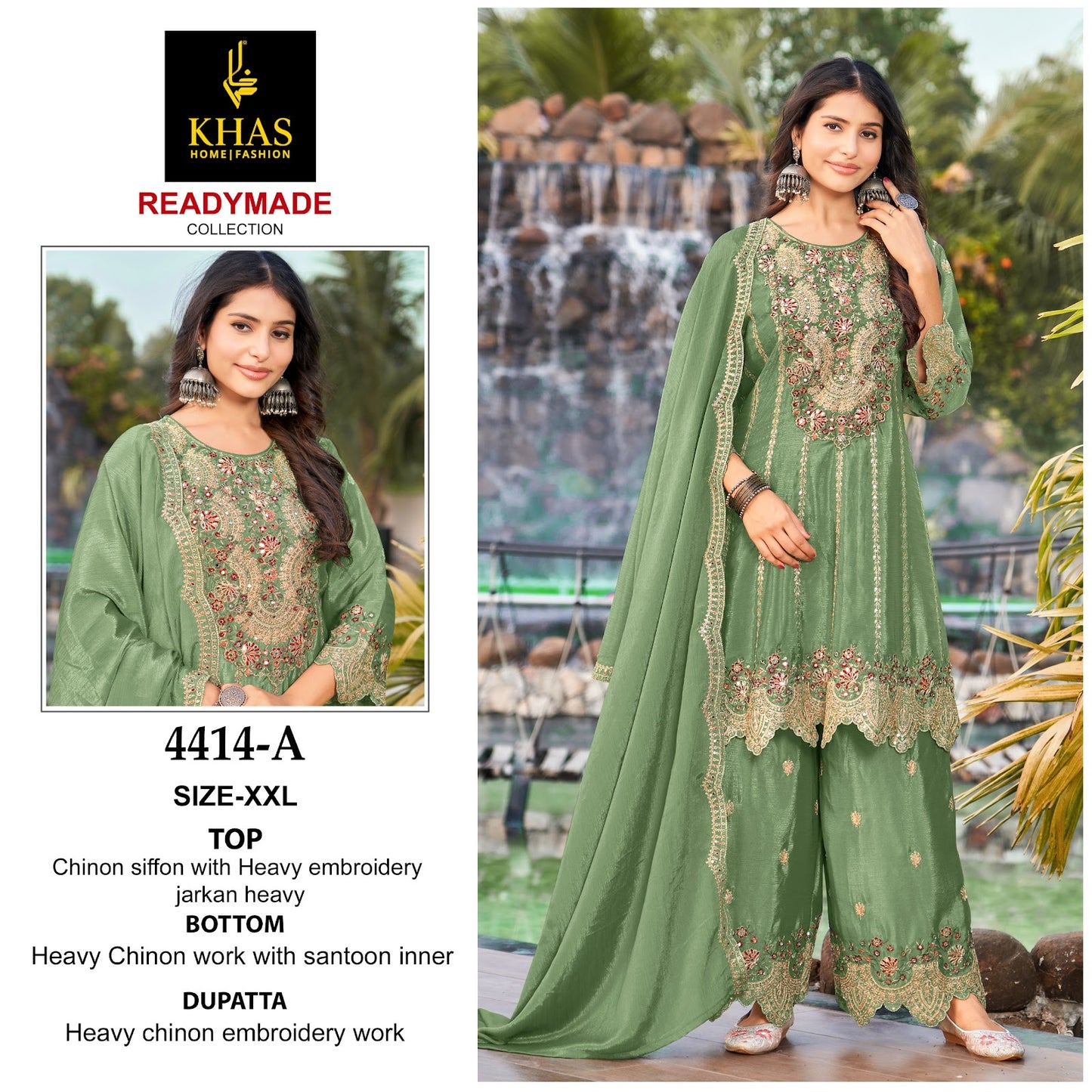 4414 Abc Khas Chinon Chiffon Pakistani Readymade Suits Manufacturer Ahmedabad