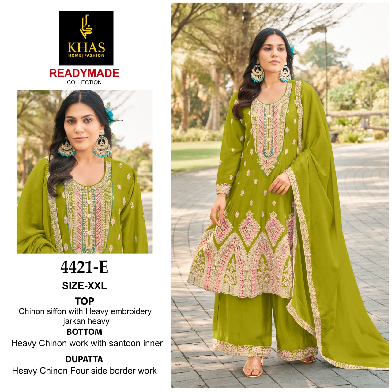 4421 Def Anarkali Khas Chinon Chiffon Pakistani Readymade Suits Manufacturer Gujarat