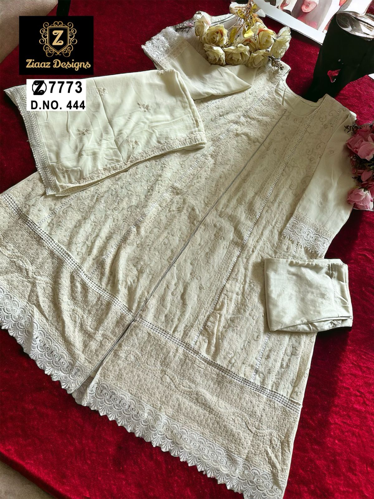 444-445 ज़ियाज़ डिज़ाइन्स जॉर्जेट पाकिस्तानी सलवार सूट