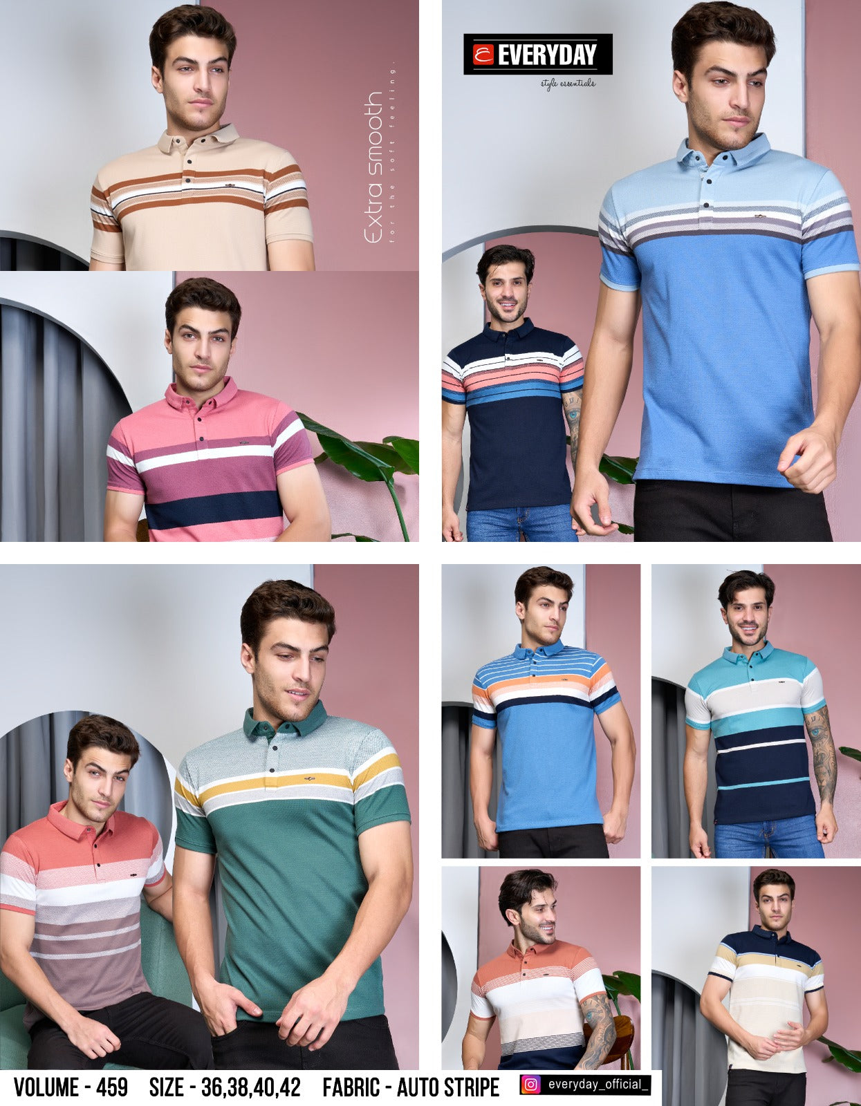 459 Everyday Auto Stripes Mens Tshirts Wholesale Rate