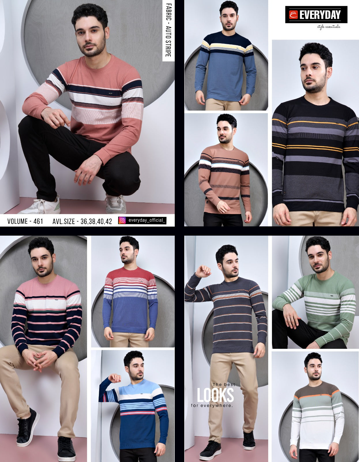 461 Everyday Auto Stripes Mens Tshirts Wholesaler