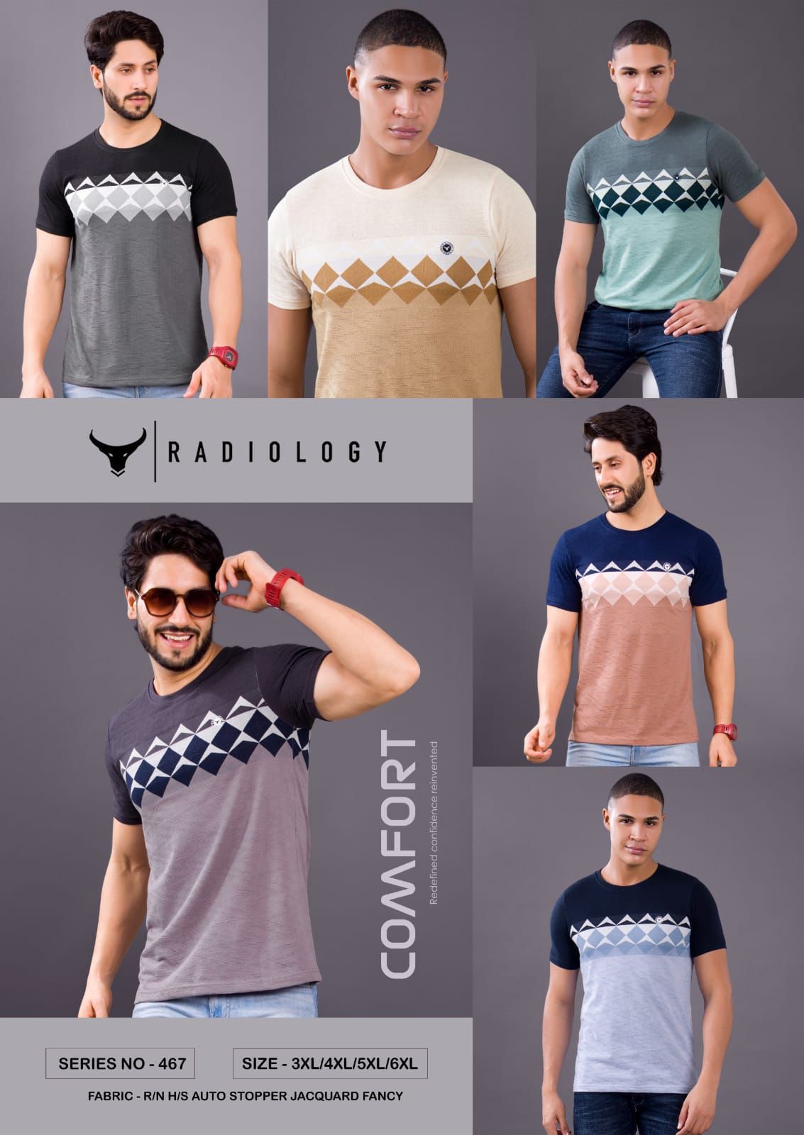 467 Radiology Jacquard Mens Tshirts Exporter India