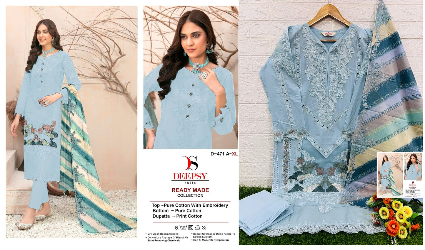 471 Deepsy Cotton Pakistani Readymade Suits Exporter Gujarat