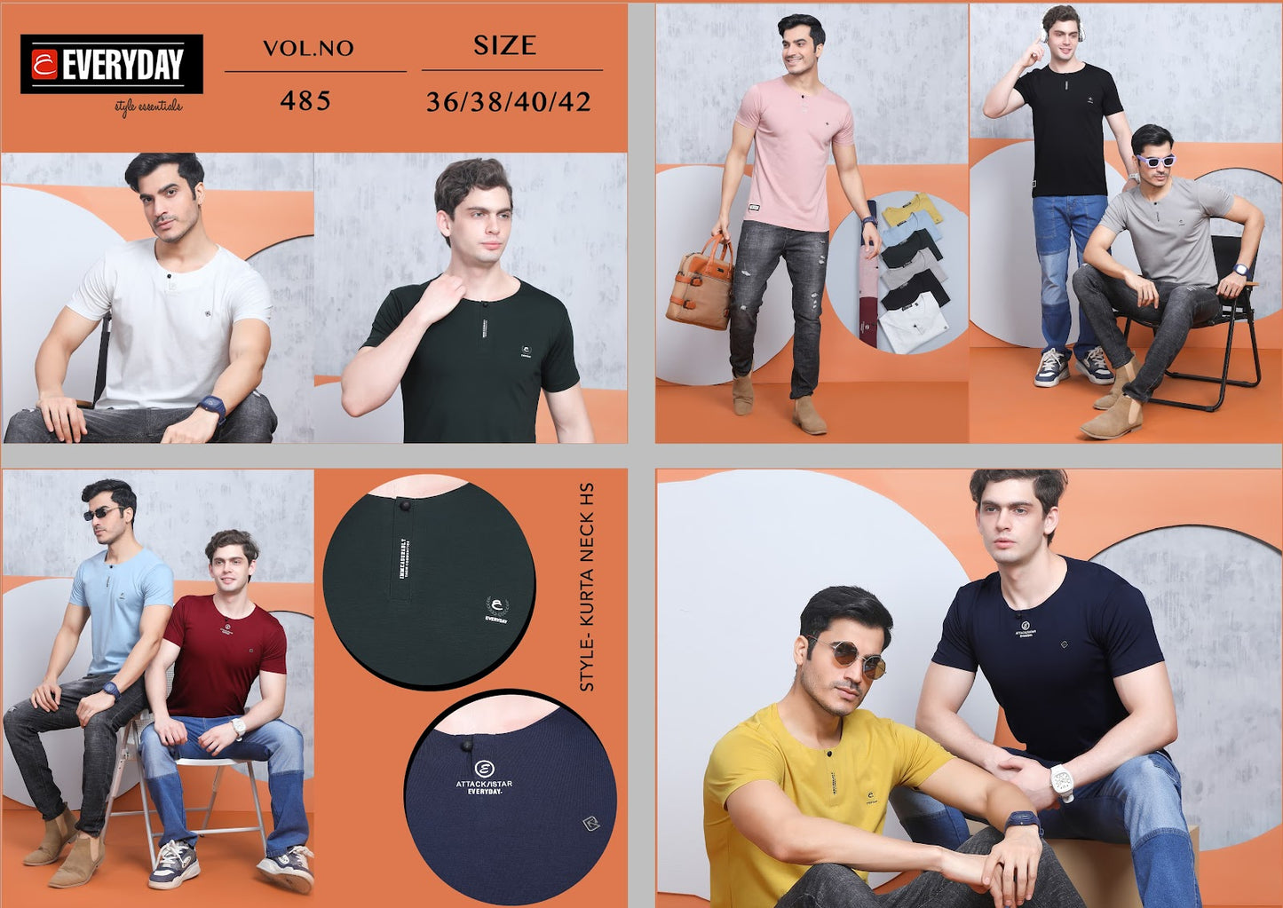485 Everyday Tencil Lycra Mens Tshirts Wholesale Rate