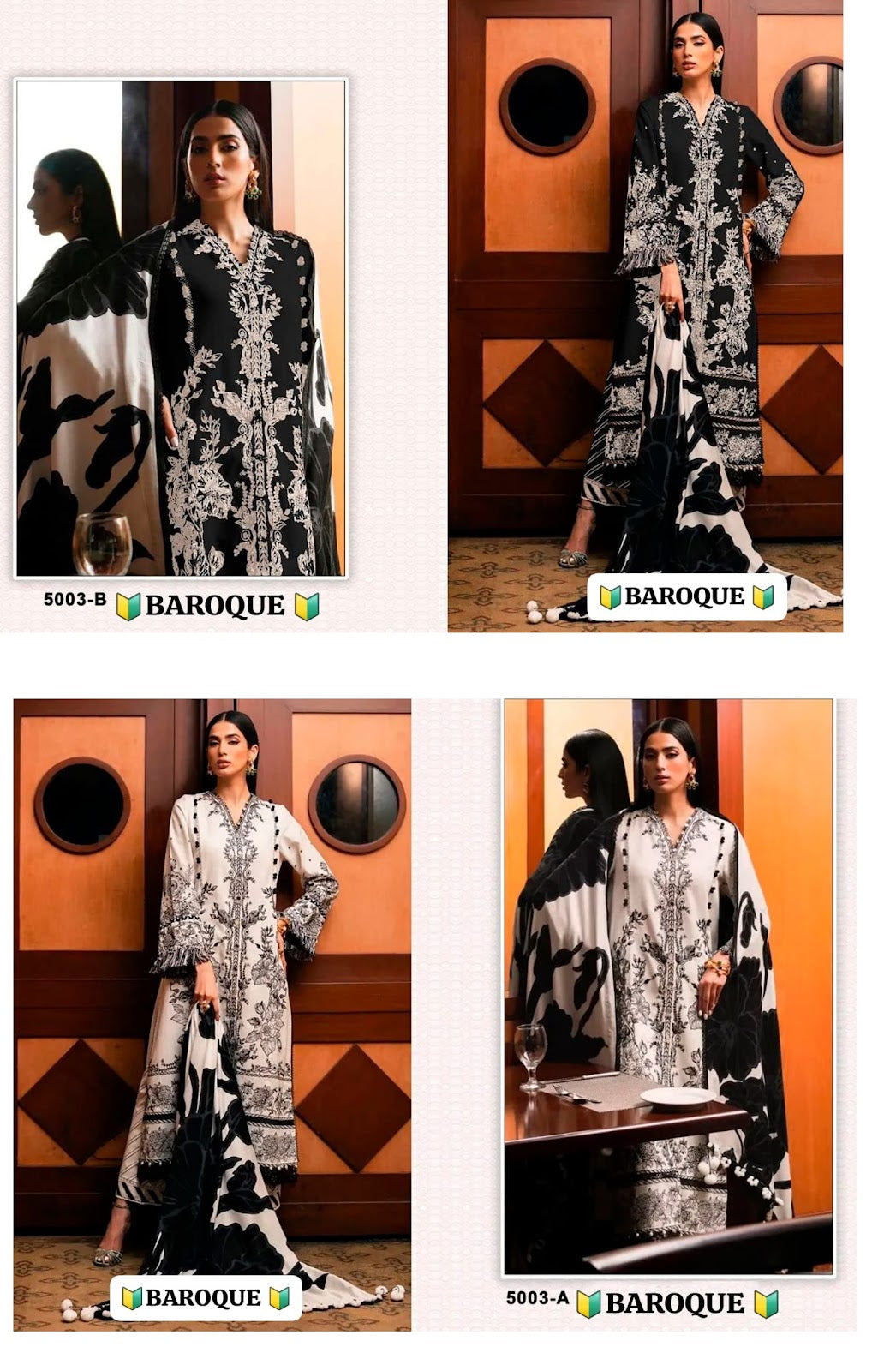 5003 Baroque Cotton Pakistani Patch Work Suits Supplier India