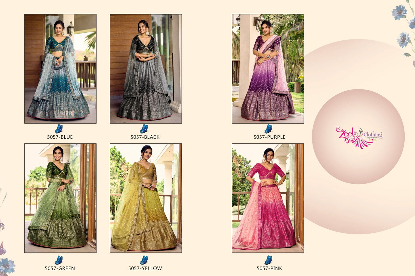 5057 Kimaya Zeel Chinon Lehenga Choli Supplier Ahmedabad