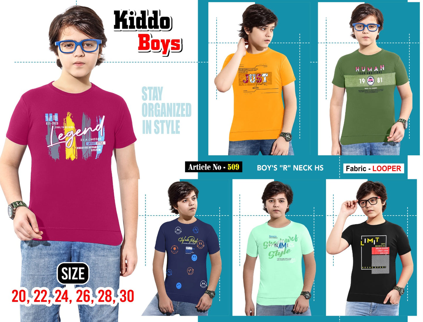 509 Kiddo Lycra Looper Boys Tshirt Manufacturer