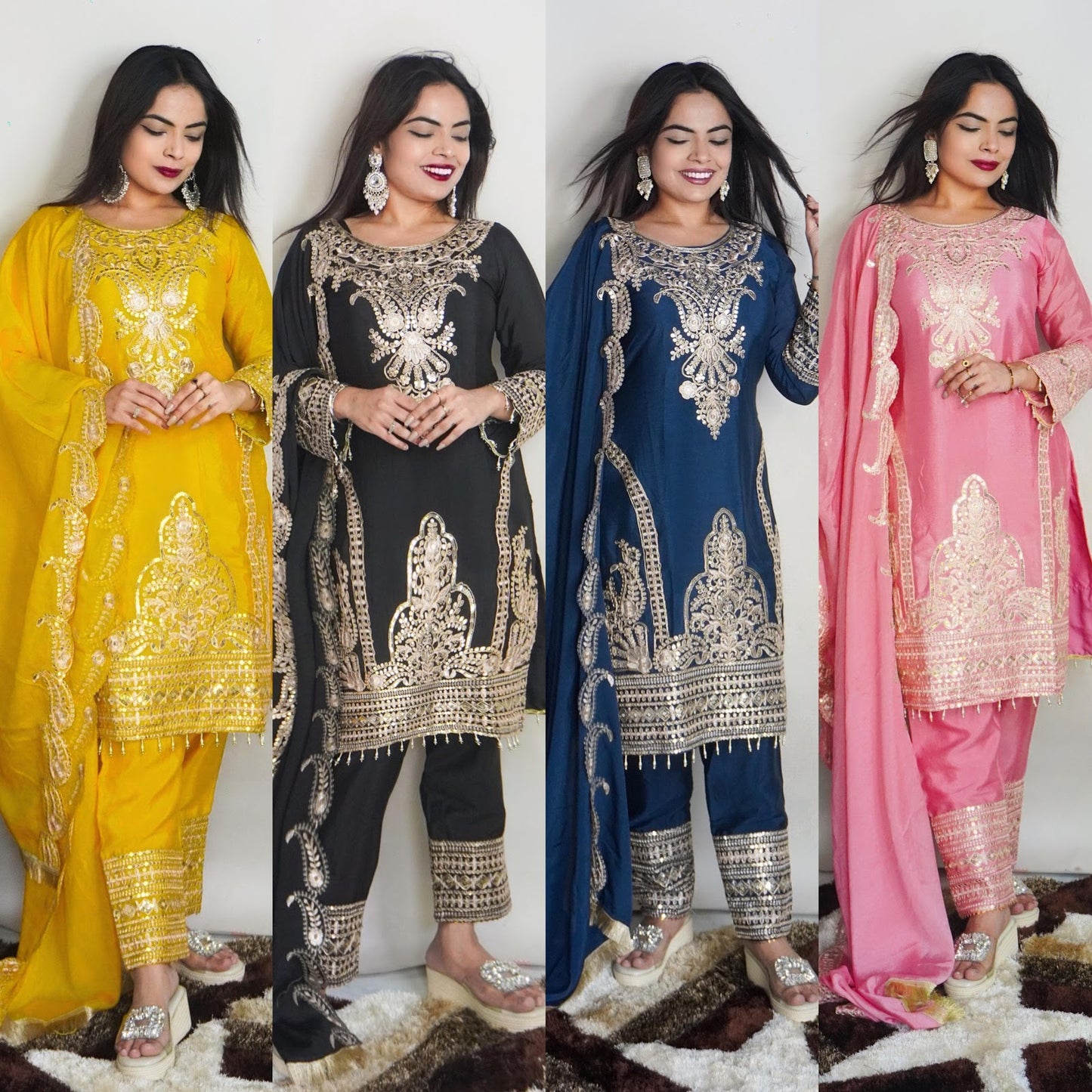 5149 Aarohi Chinon Silk Readymade Pant Style Suits