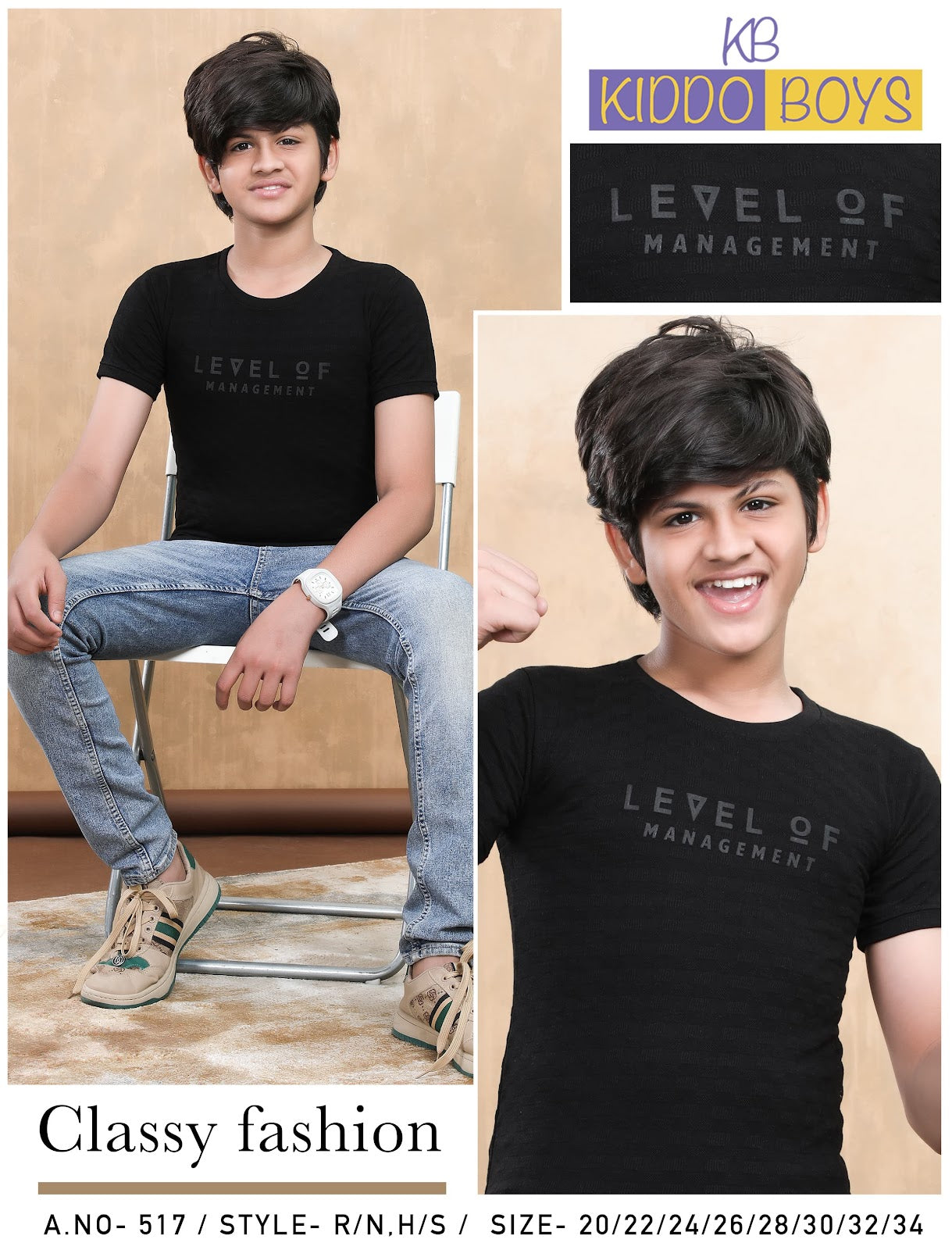 517 Kiddo Jacquard Boys Tshirt Wholesaler India