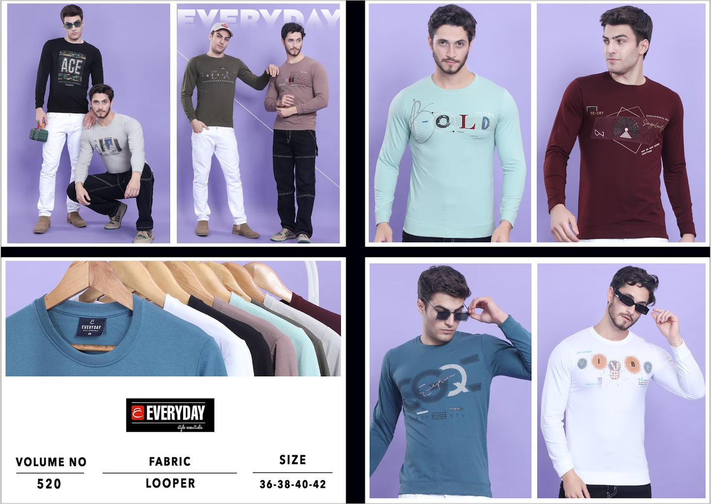 520 Everyday Cotton Looper Mens Tshirts Supplier Gujarat