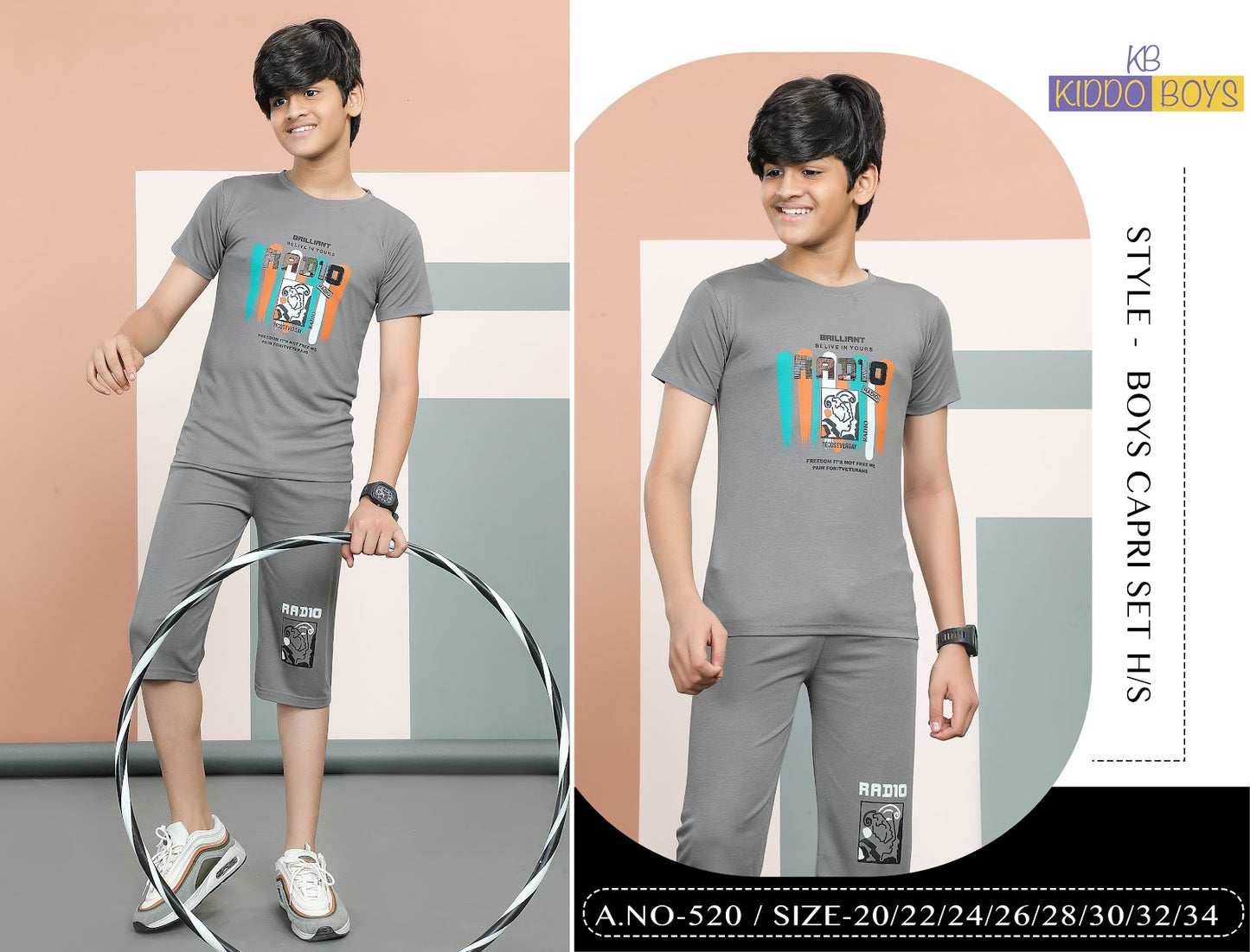 520 Kiddo Boys Capri Night Suit Wholesaler Gujarat