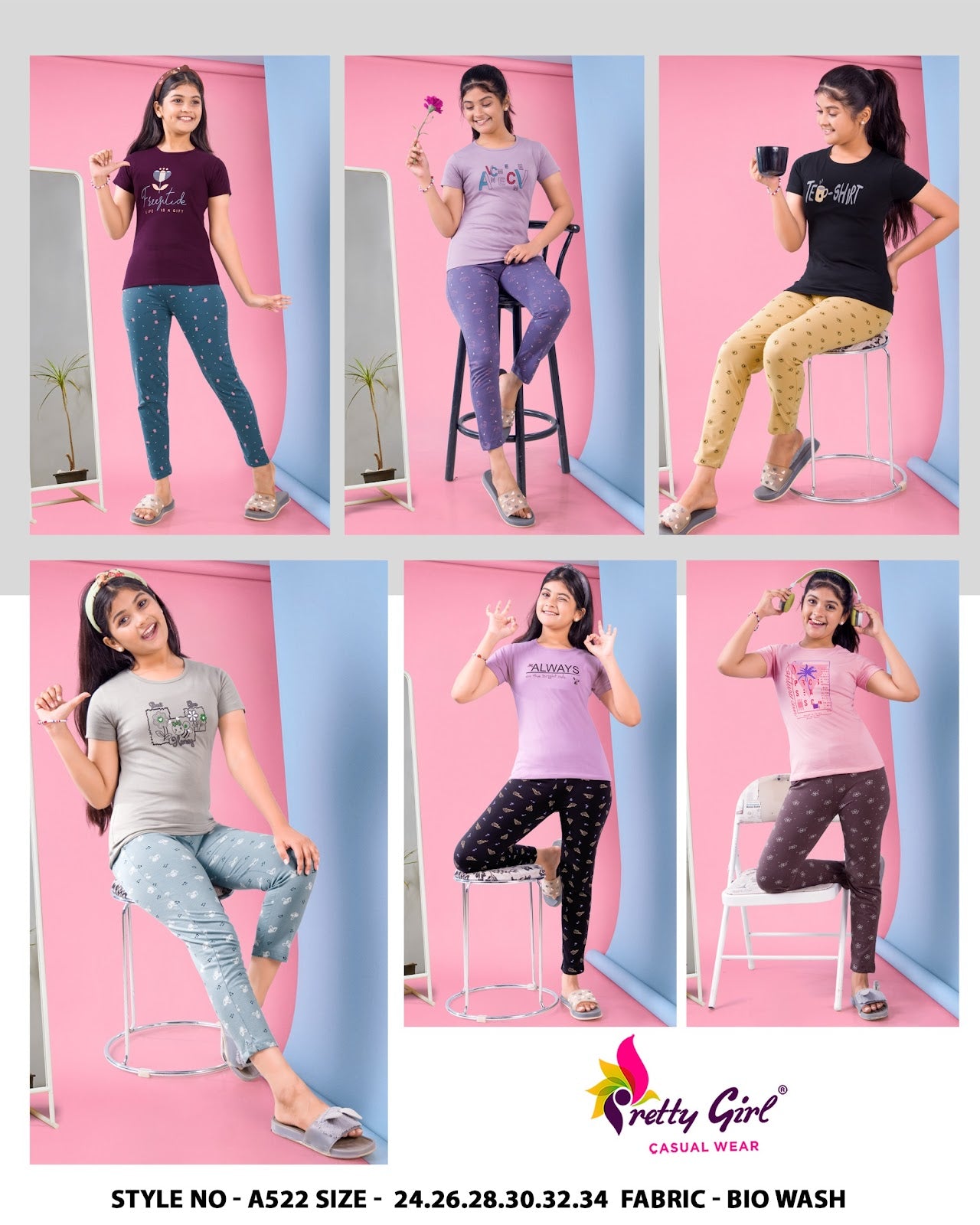 522 Pretty Hosiery Girls Night Suits Exporter Ahmedabad