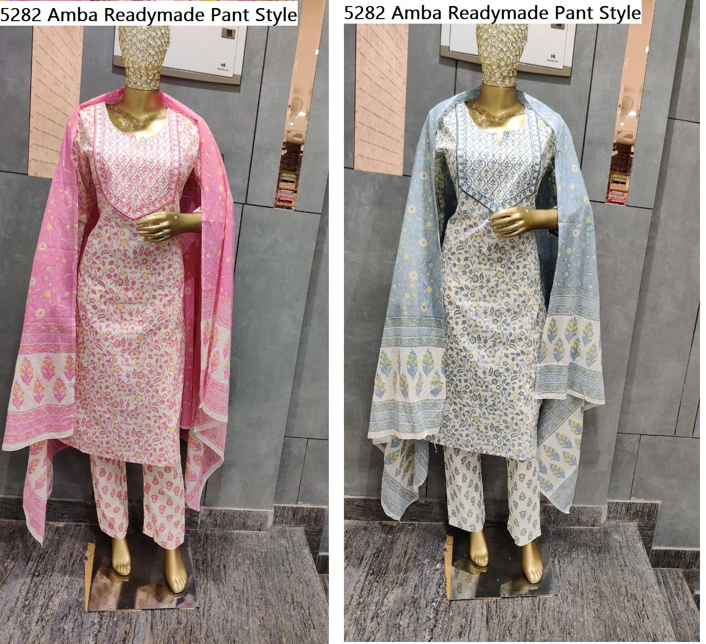 5282 Amba Cotton Readymade Pant Style Suits Manufacturer Gujarat