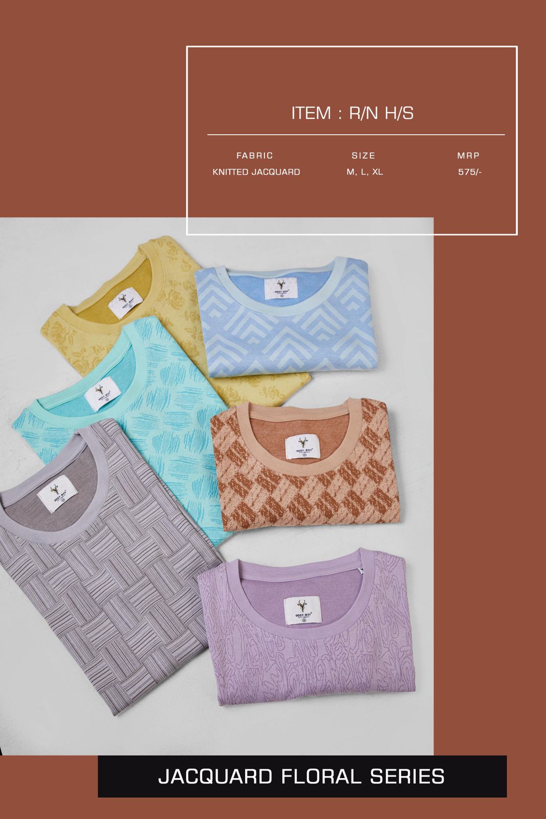 530 Jfs19-21 Oddy Boy Jacquard Mens Tshirts Wholesale Price