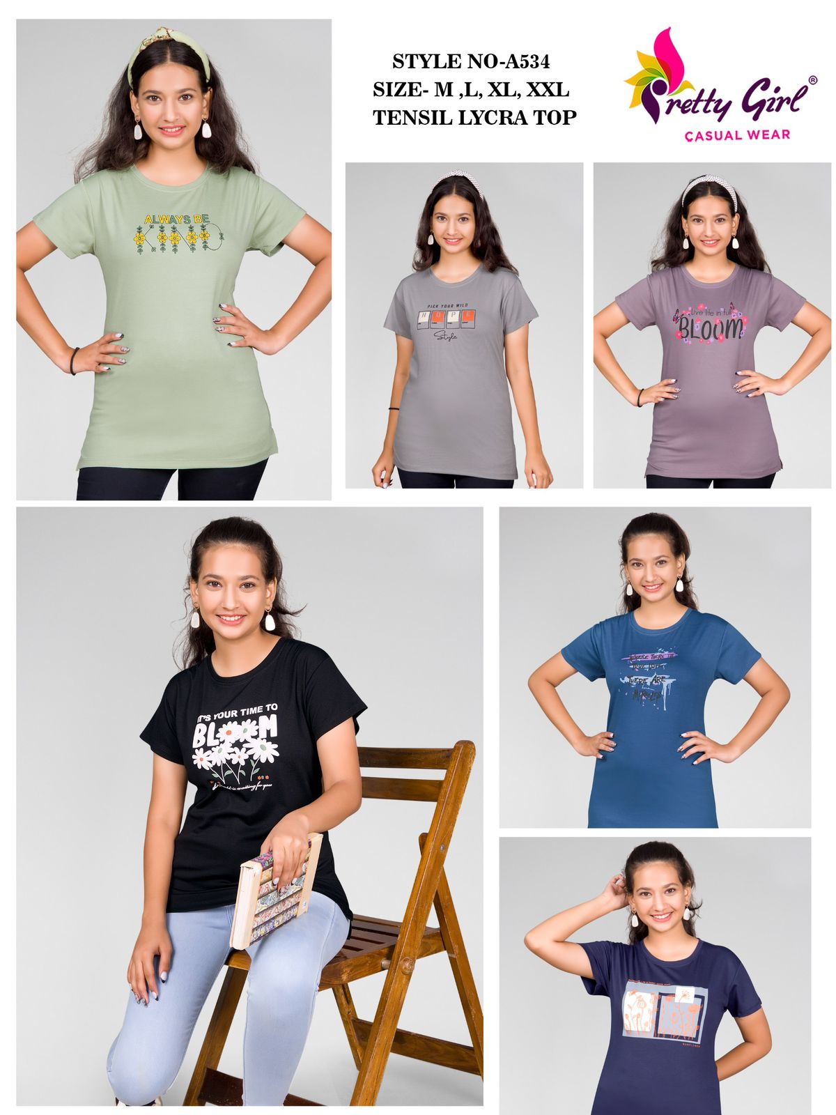 534 Pretty Tencil Lycra Women Tshirt Exporter Ahmedabad