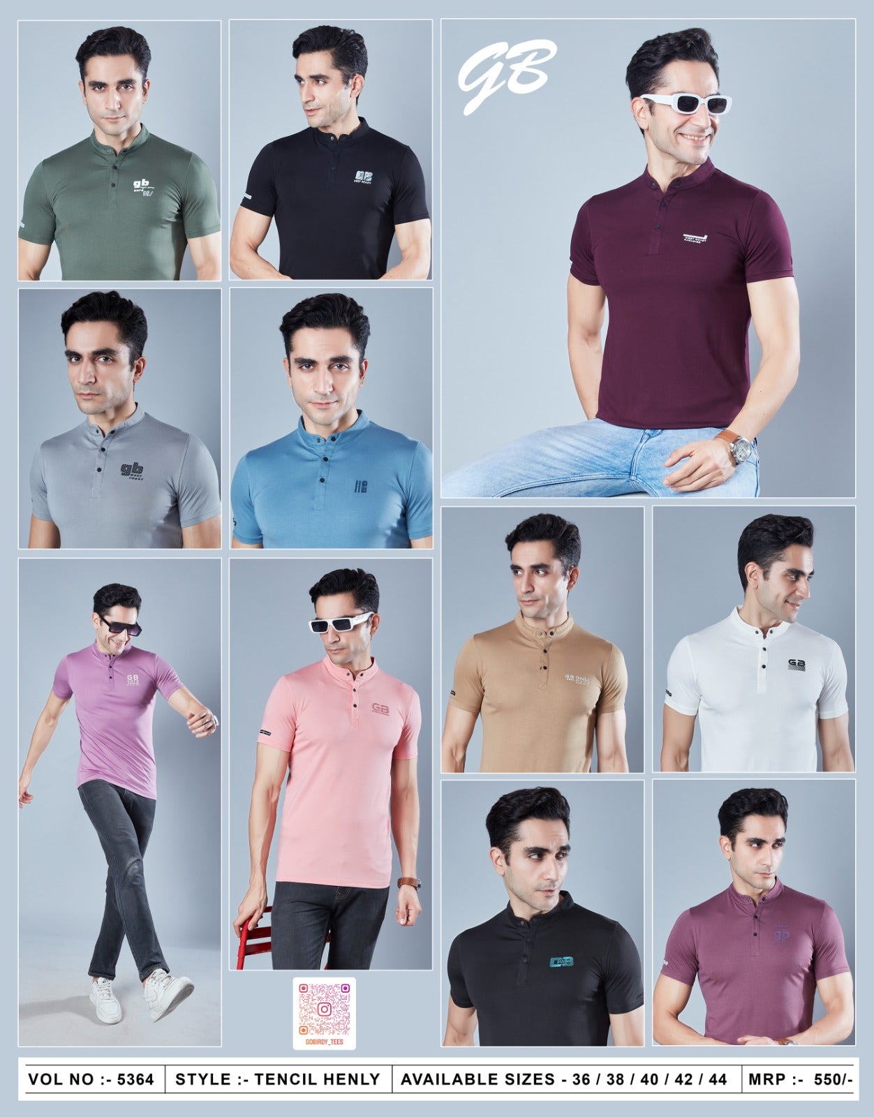 5364 Gb Tencil Lycra Mens Tshirts Wholesale