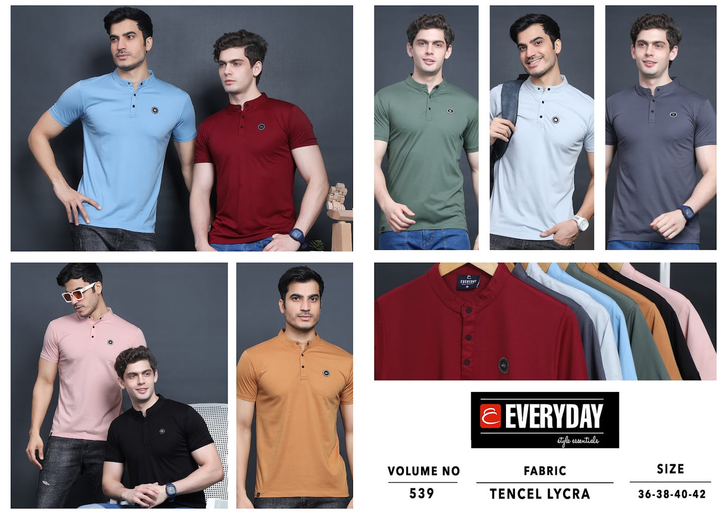 539 Everyday Tencil Lycra Mens Tshirts Wholesale