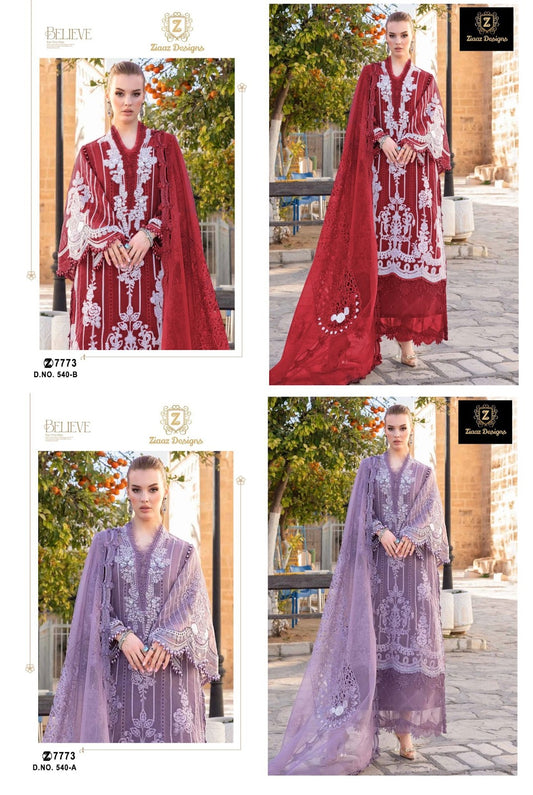 540 Ziaaz Designs Cotton Cambric Pakistani Salwar Suits Exporter Gujarat
