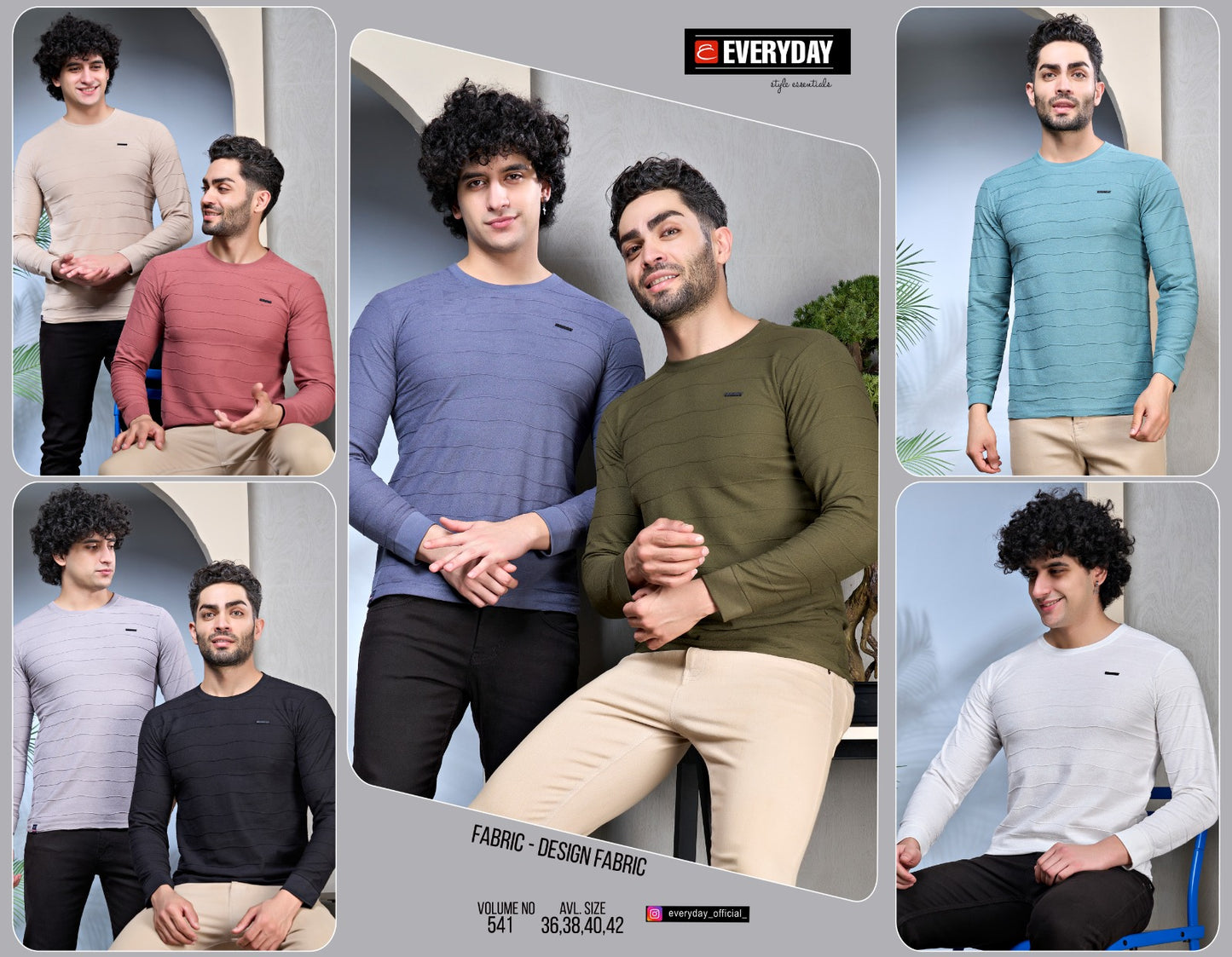 541 Everyday Jacquard Knit Mens Tshirts Wholesaler