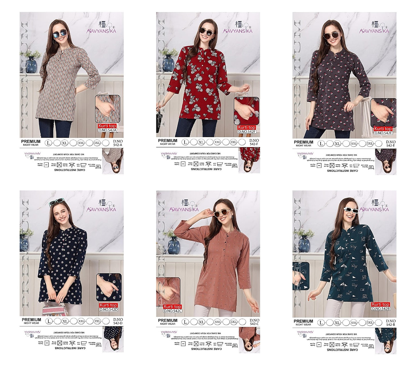 542 Kavyansika Hosiery Cotton Short Kurtis